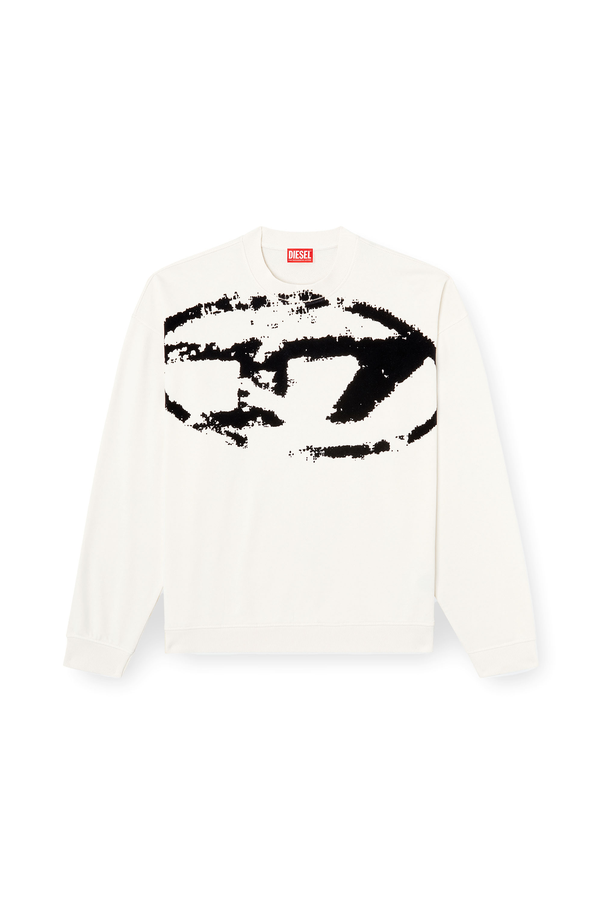 Diesel - S-BOXT-N5, Sweat-shirt avec logo floqué effet vieilli Homme in Polychrome - 3