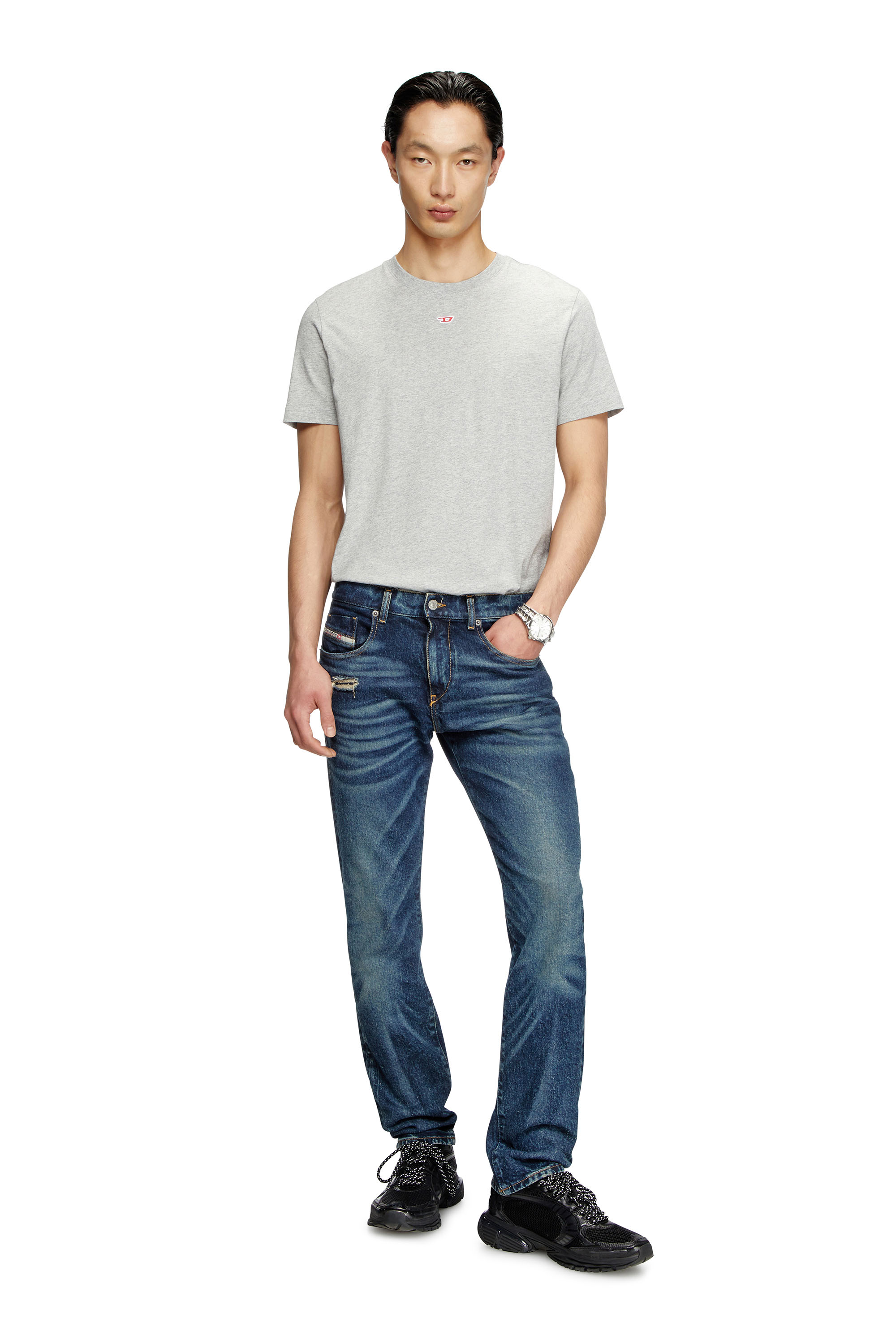 Diesel - Slim Jeans 2019 D-Strukt 007Y3 Uomo, Blu Scuro - Image 2