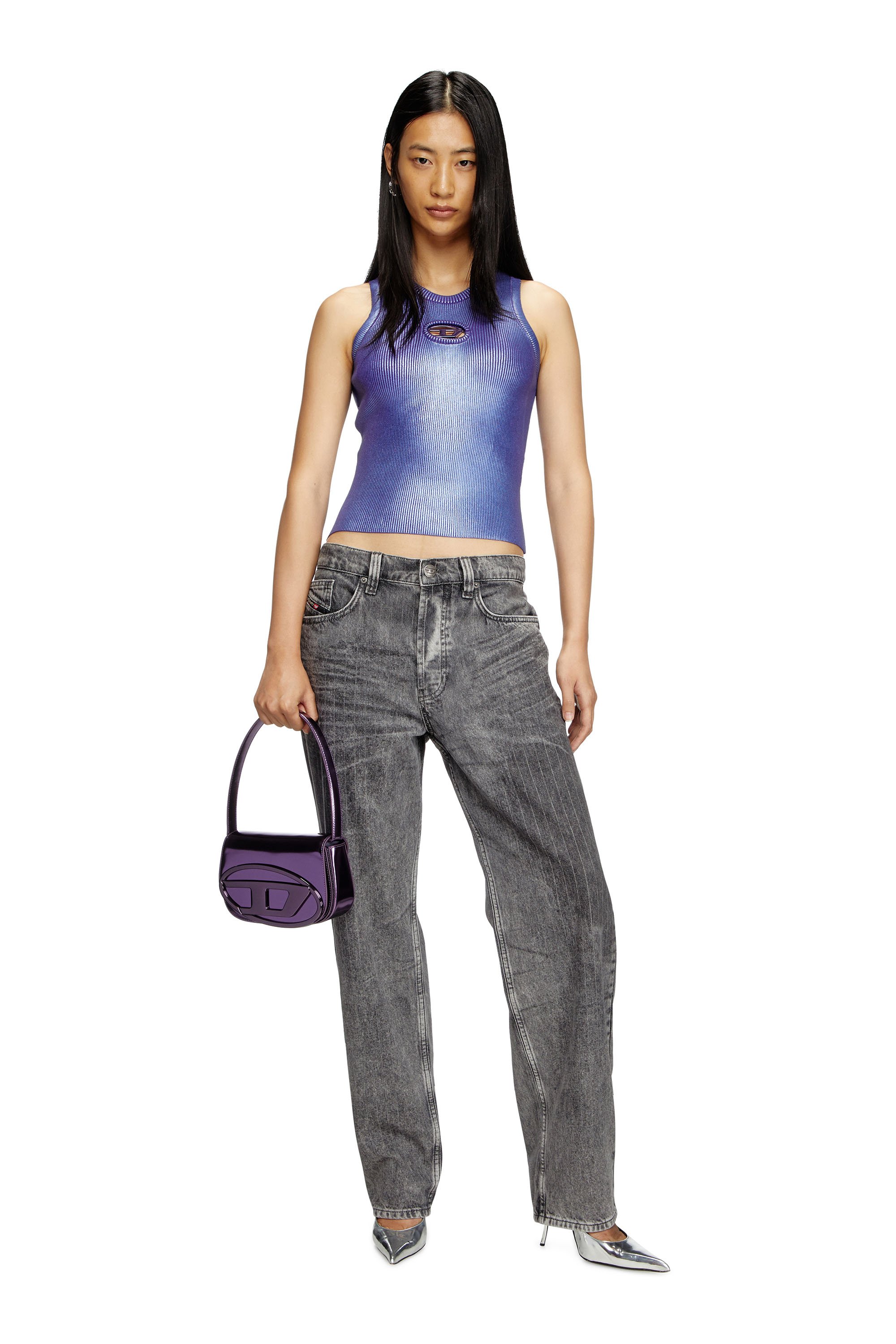 Diesel - 1DR, 1DR-Sac iconique à bandoulière en cuir effet miroir Femme in Violet - 6