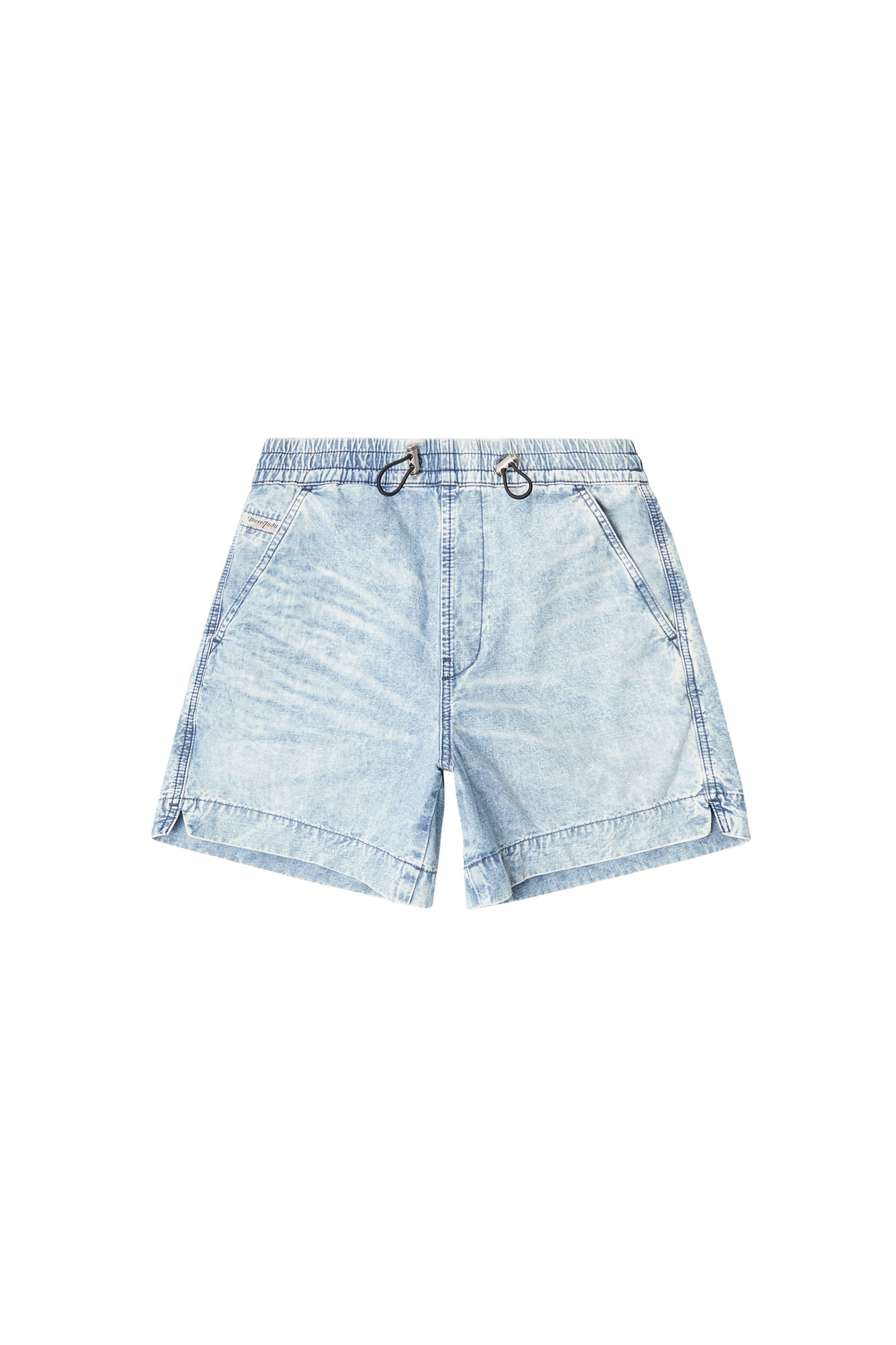 Diesel - D-TENNI-S, Unisex Shorts aus marmoriertem Denim in Hellblau - 3