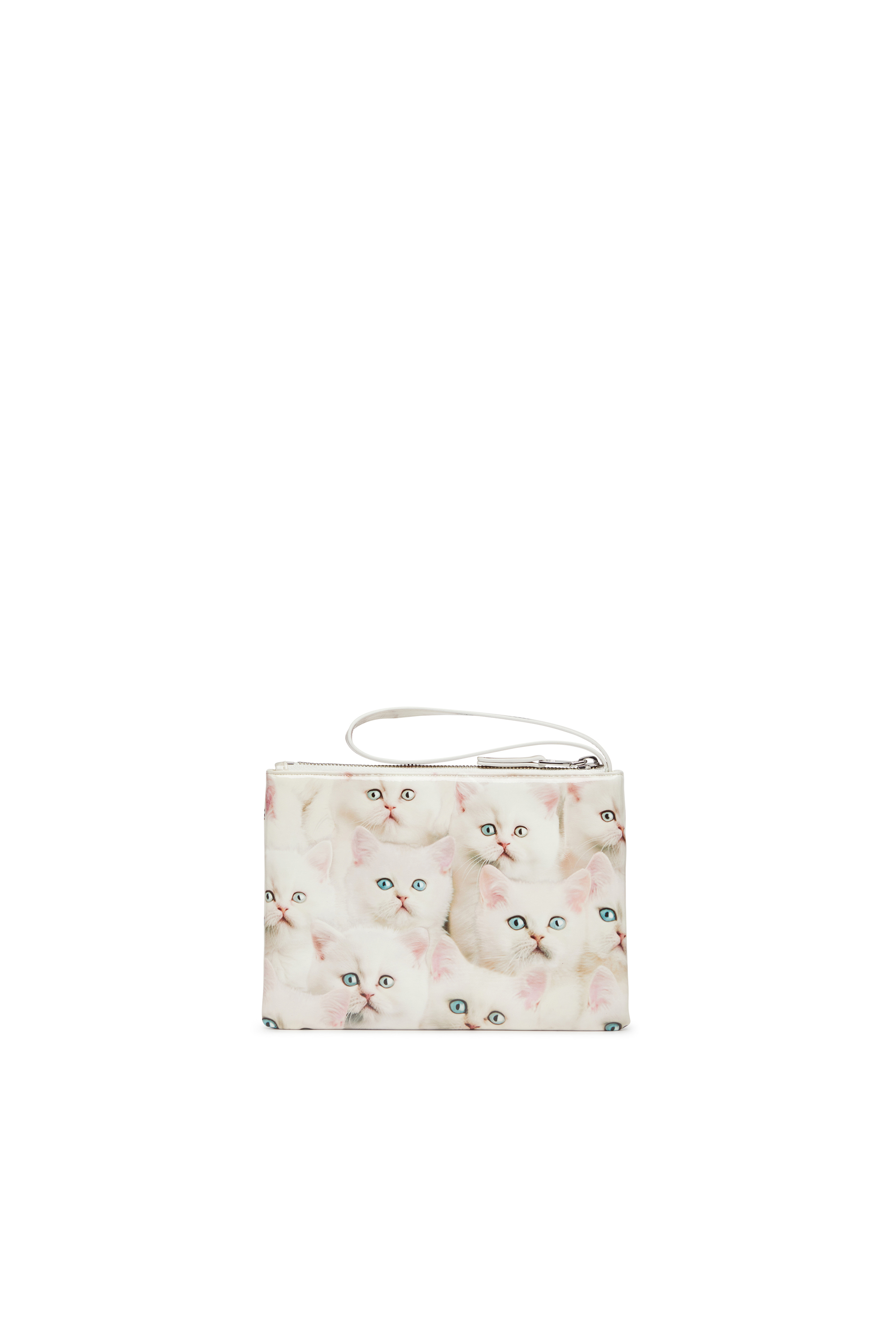 Diesel - PLAY POUCH II, Pochette en PU brillant imprimé Femme in Blanc - 2