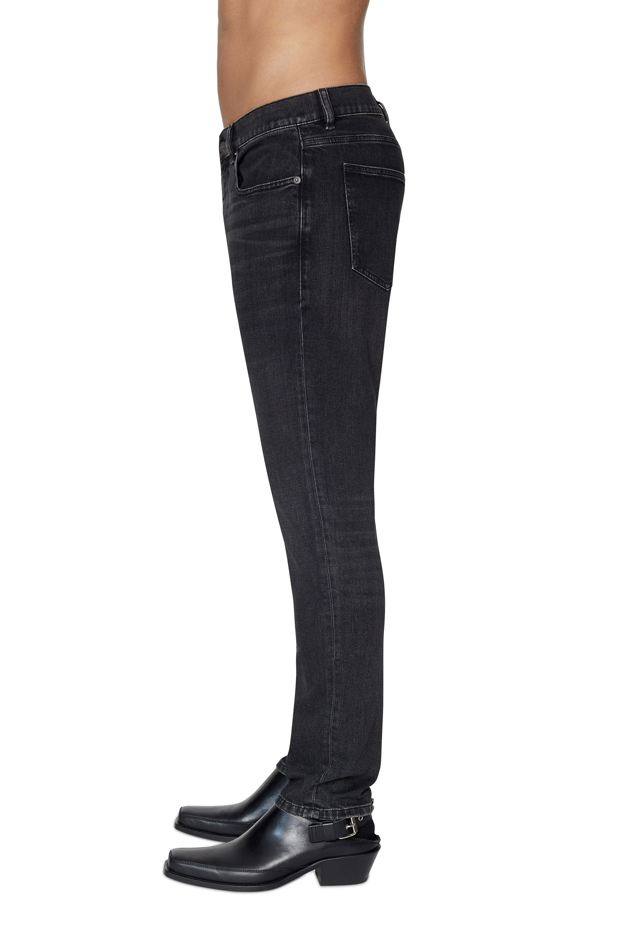 Diesel - Slim Jeans 2019 D-Strukt 09B83, Noir/Gris foncé - Image 4