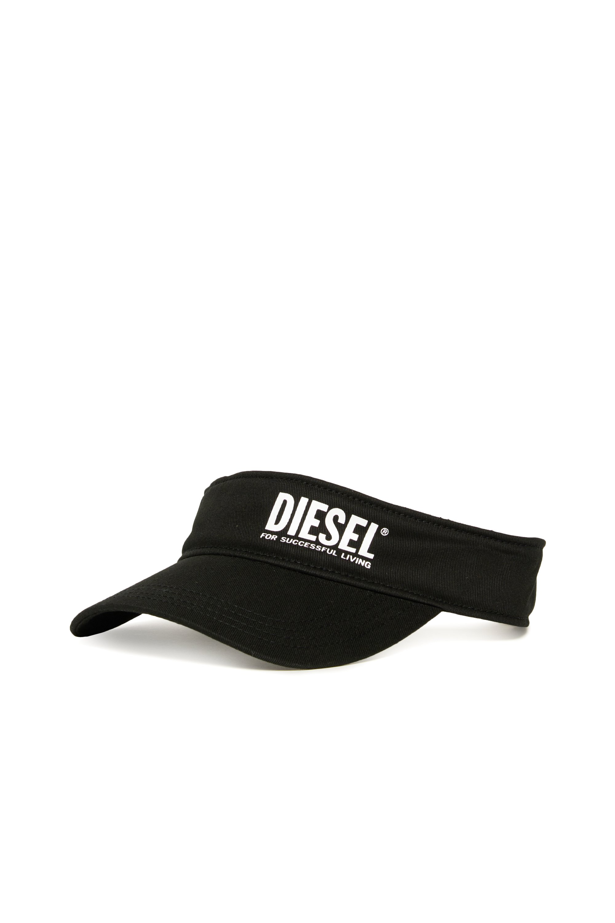 Diesel - FDELS, Visière en coton avec logo Mixte in Noir - 1