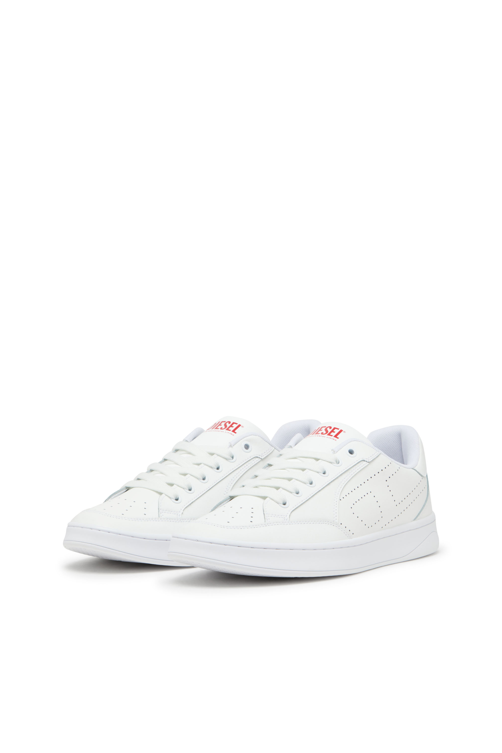 Diesel - S-DAKOTA LOW W, S-Dakota-Sneaker in pelle con logo perforato Donna in Bianco - 8