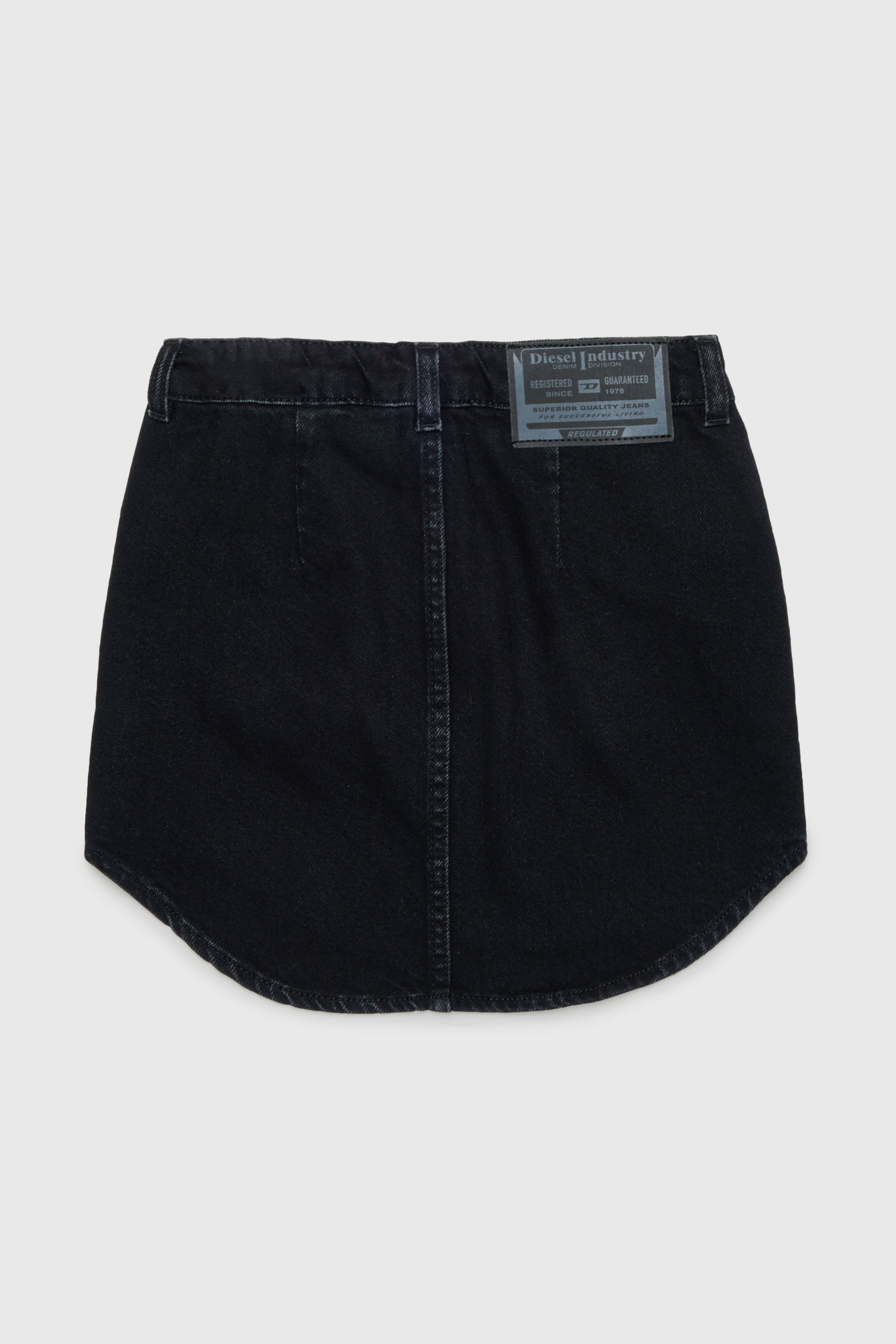 Diesel - GEARD, Damen Denim-Minirock mit abgerundetem Saum in Schwarz/Dunkelgrau - 2