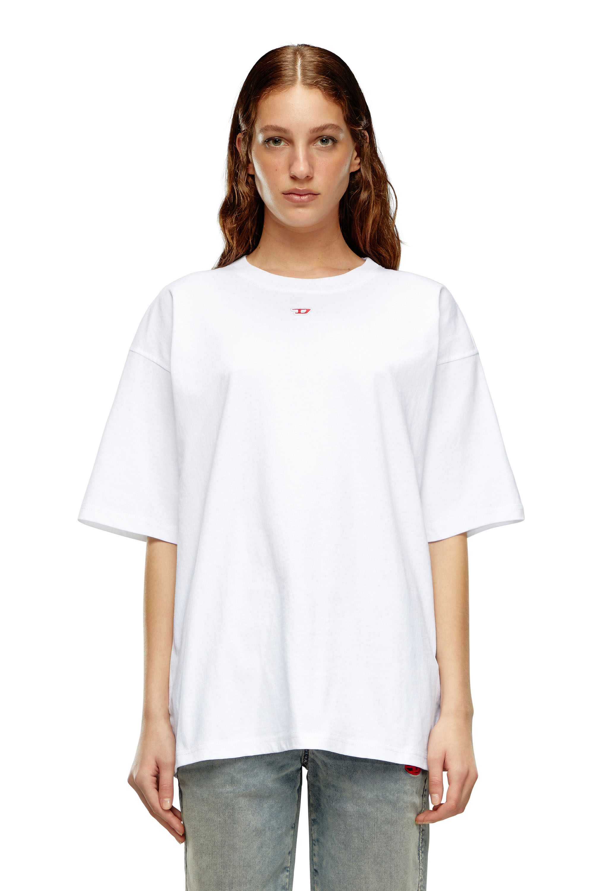 Diesel - T-BOXT-D, Unisex T-shirt con patch D ricamato in Bianco - Image 1