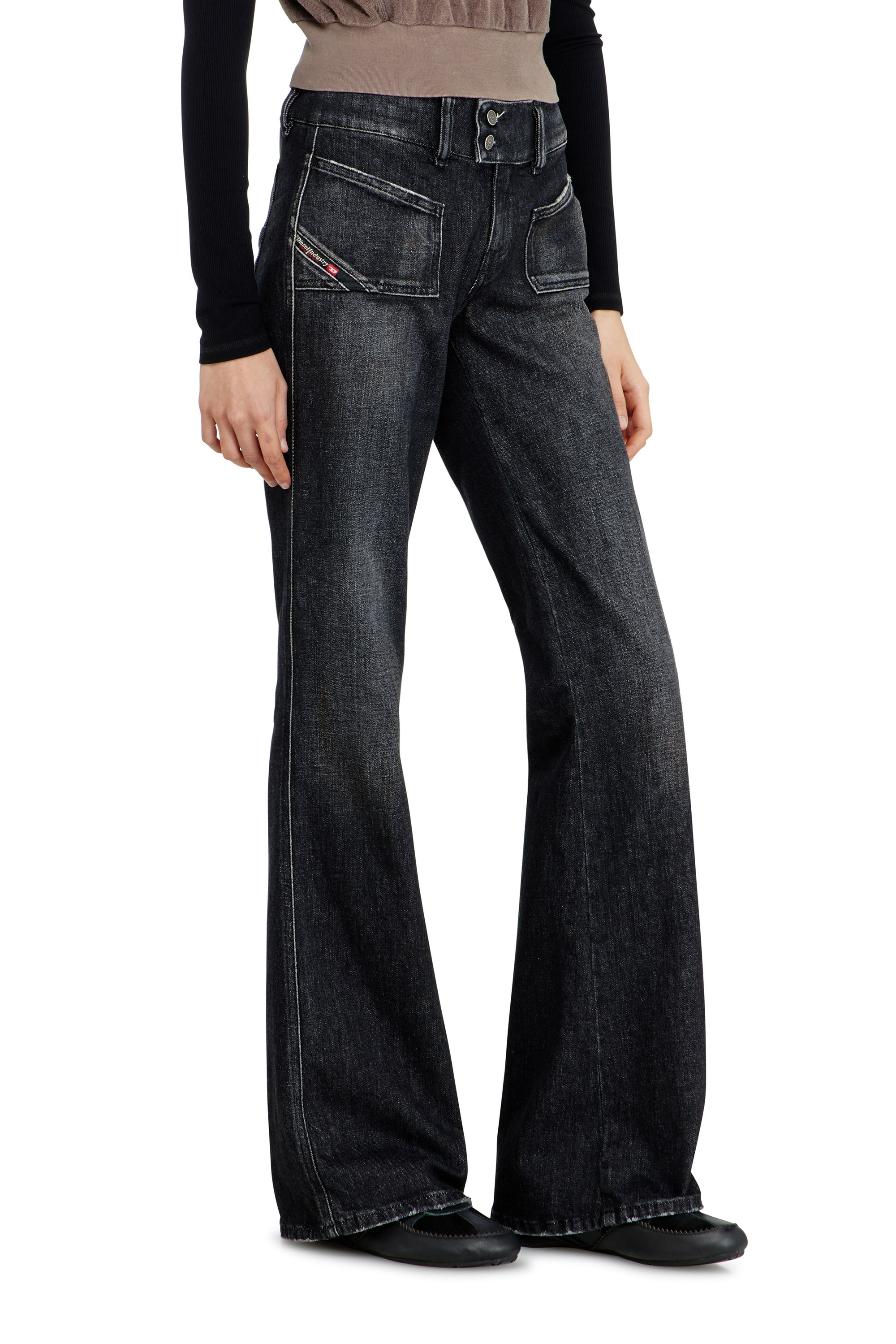 Diesel - Bootcut Jeans D-Hush 09N50 Femme, Noir/Gris fonc&eacute; - Image 7