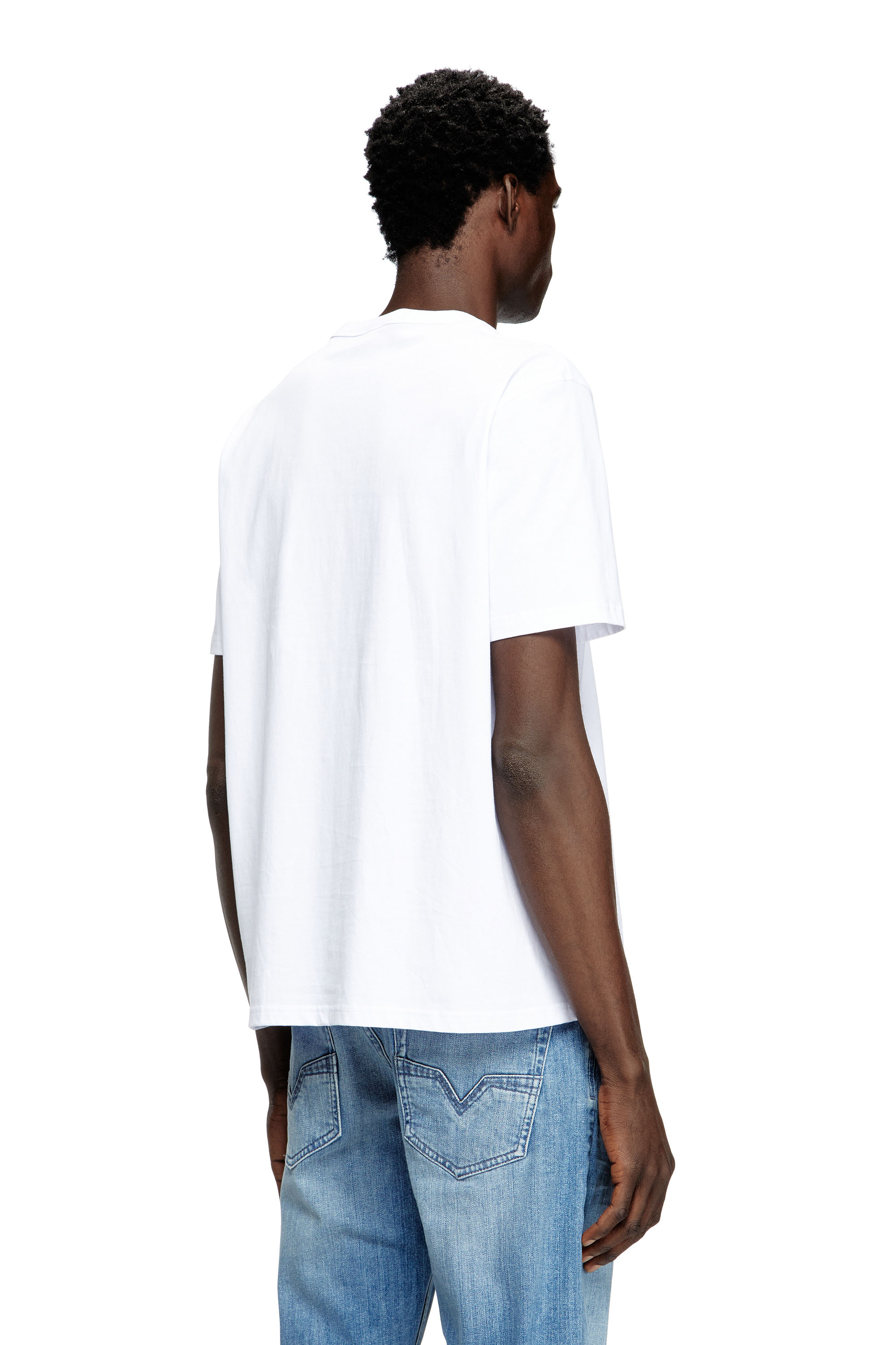 Diesel - T-ADJUST-MICRODIV, Unisex T-Shirt mit gesticktem Mikro-Logo in Weiß - 5