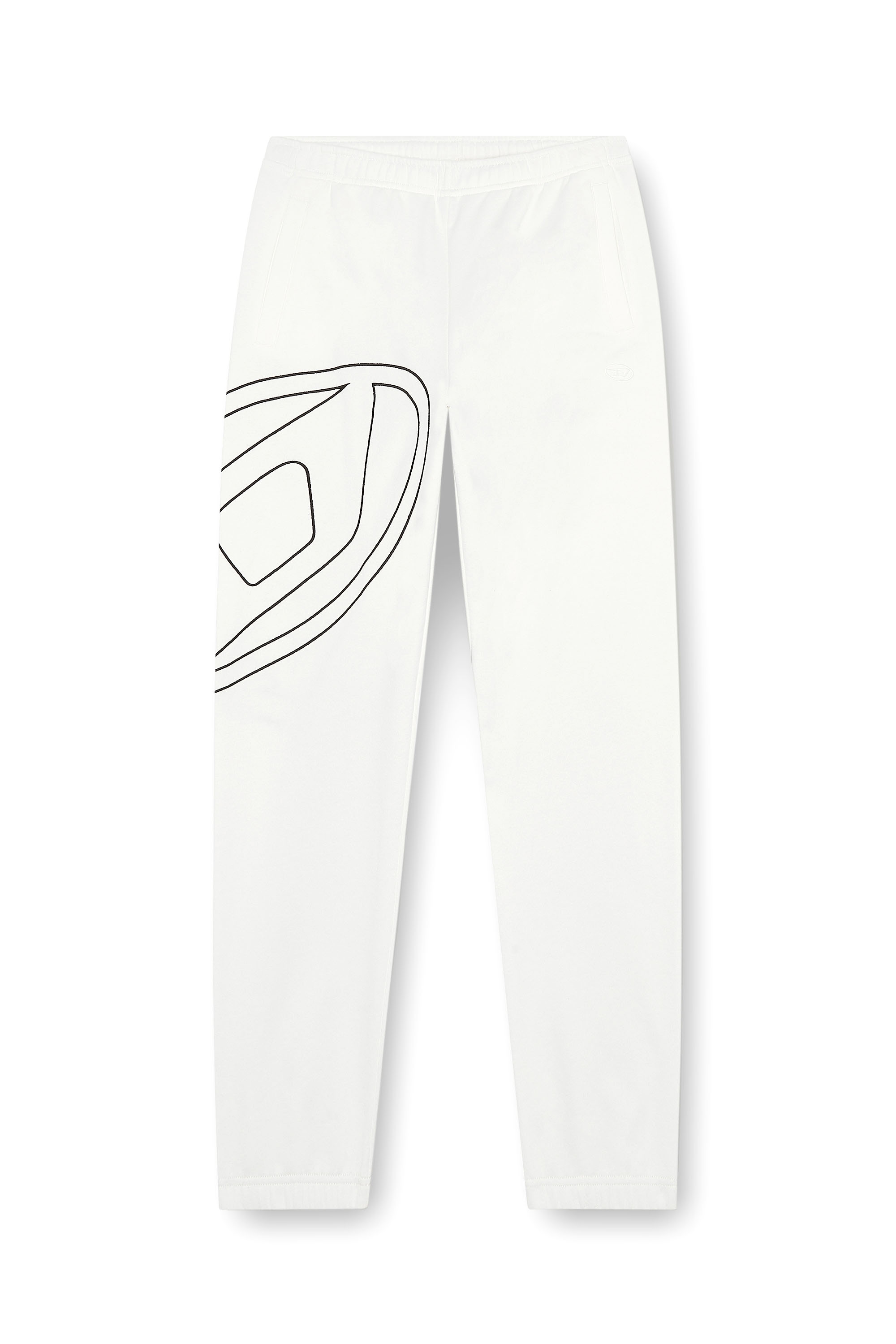 Diesel - P-MARKY-MEGOVAL-D, Man Track pants with mega oval D in White - Image 3