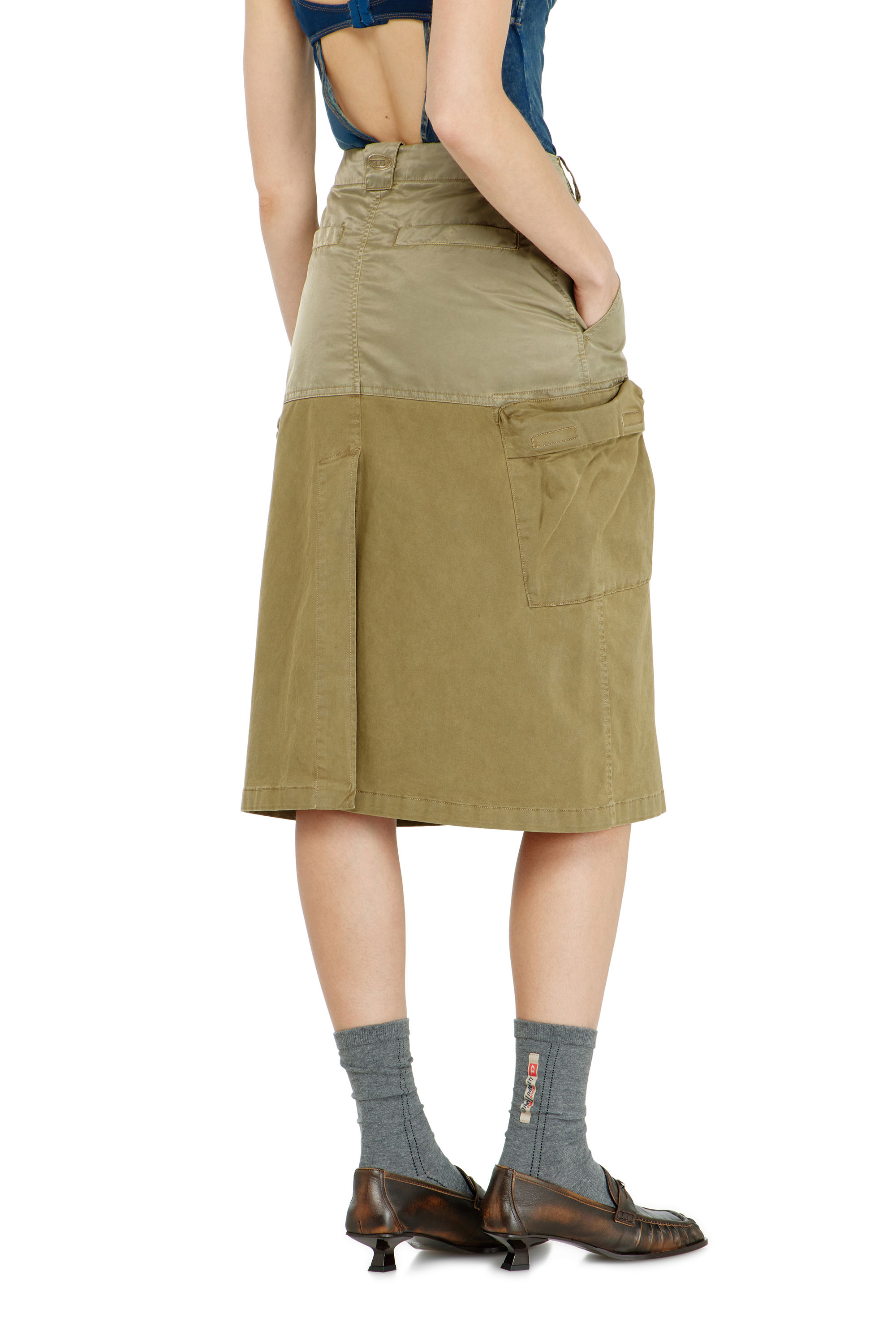 Diesel - O-DELE, Jupe cargo midi en coton et nylon Femme in ToBeDefined - 3