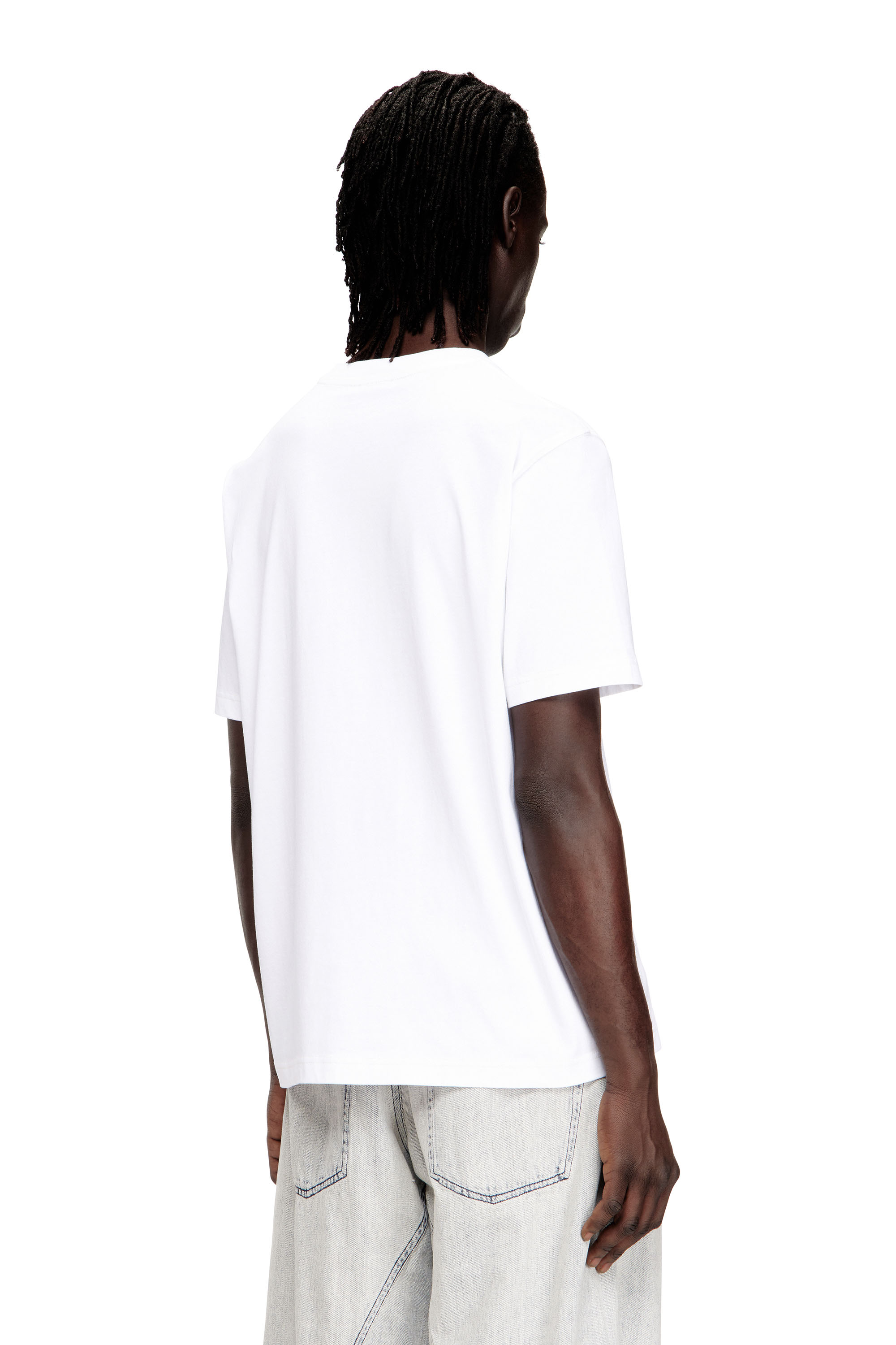 Diesel - T-ADJUST-V1, Herren Regul&auml;res Baumwoll-T-Shirt mit Digitaldruck in Wei&szlig; - 4