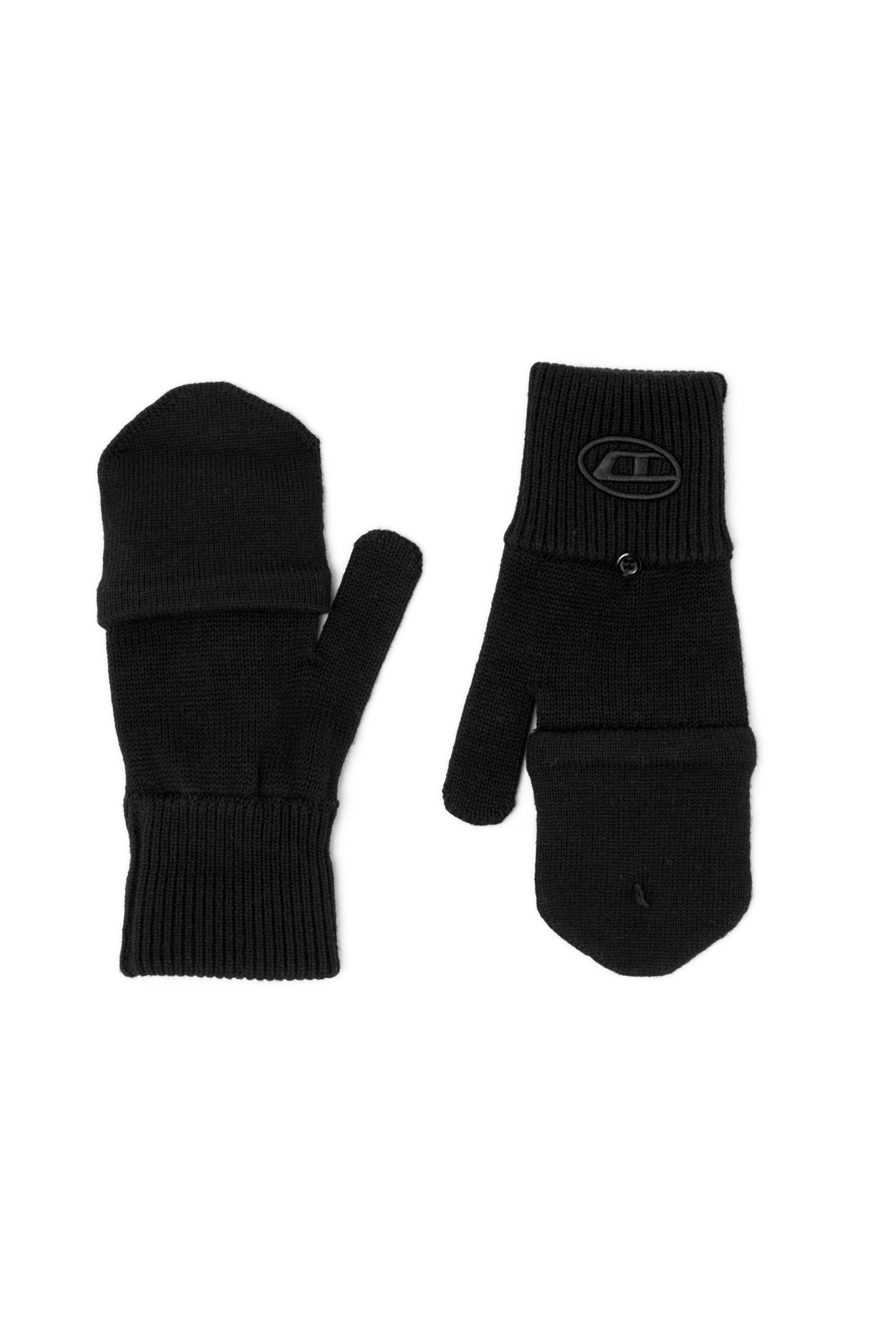 Diesel - K-CODY-B, Gants en mélange de laine avec logo Oval D Mixte in Noir - 1
