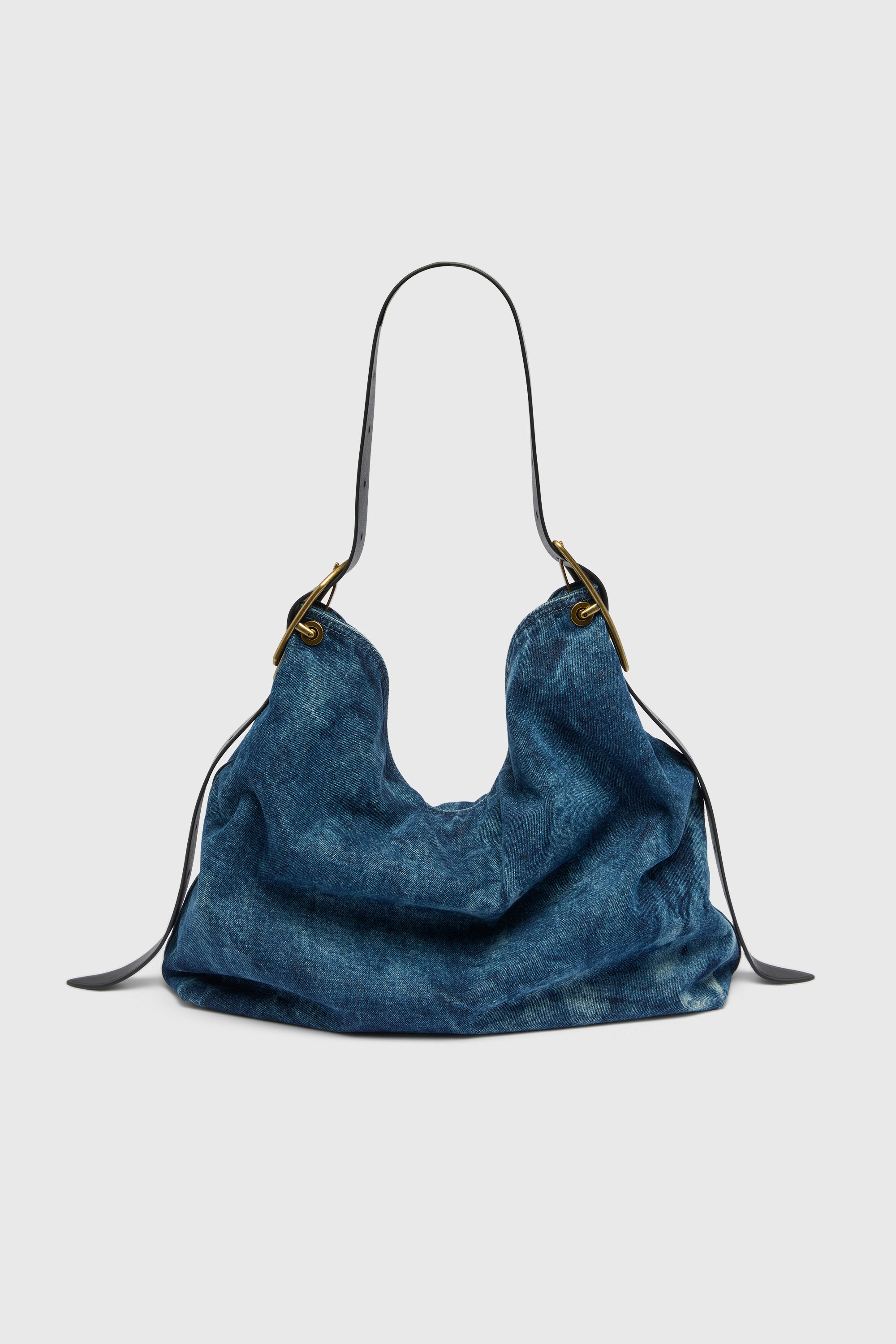 Diesel - D-LINE HOBO L, D-Line-Borsa hobo in denim Donna in Blu - 3