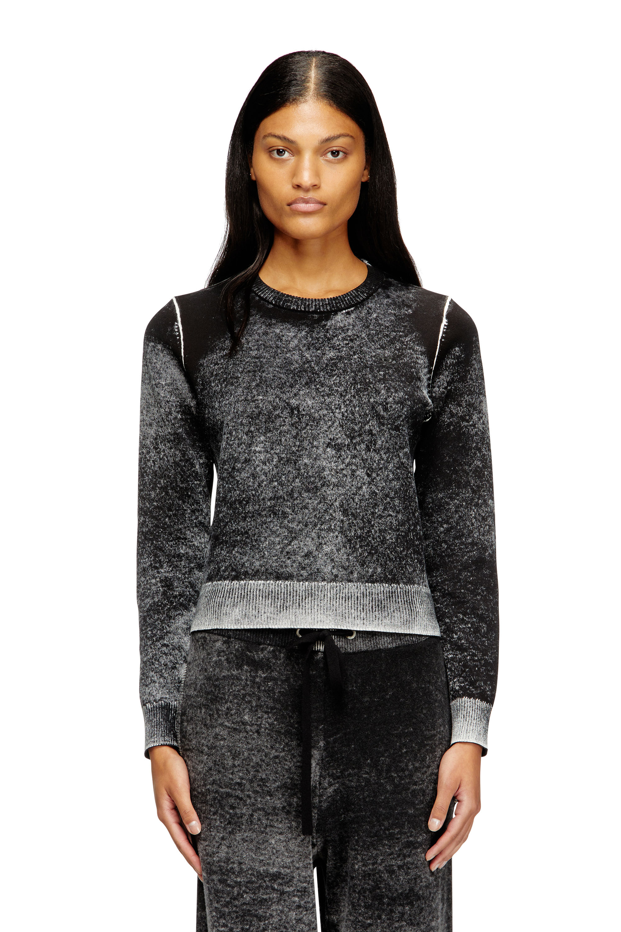Diesel - M-LOVRE, Pull avec impression inversée délavée Femme in Polychrome - 1