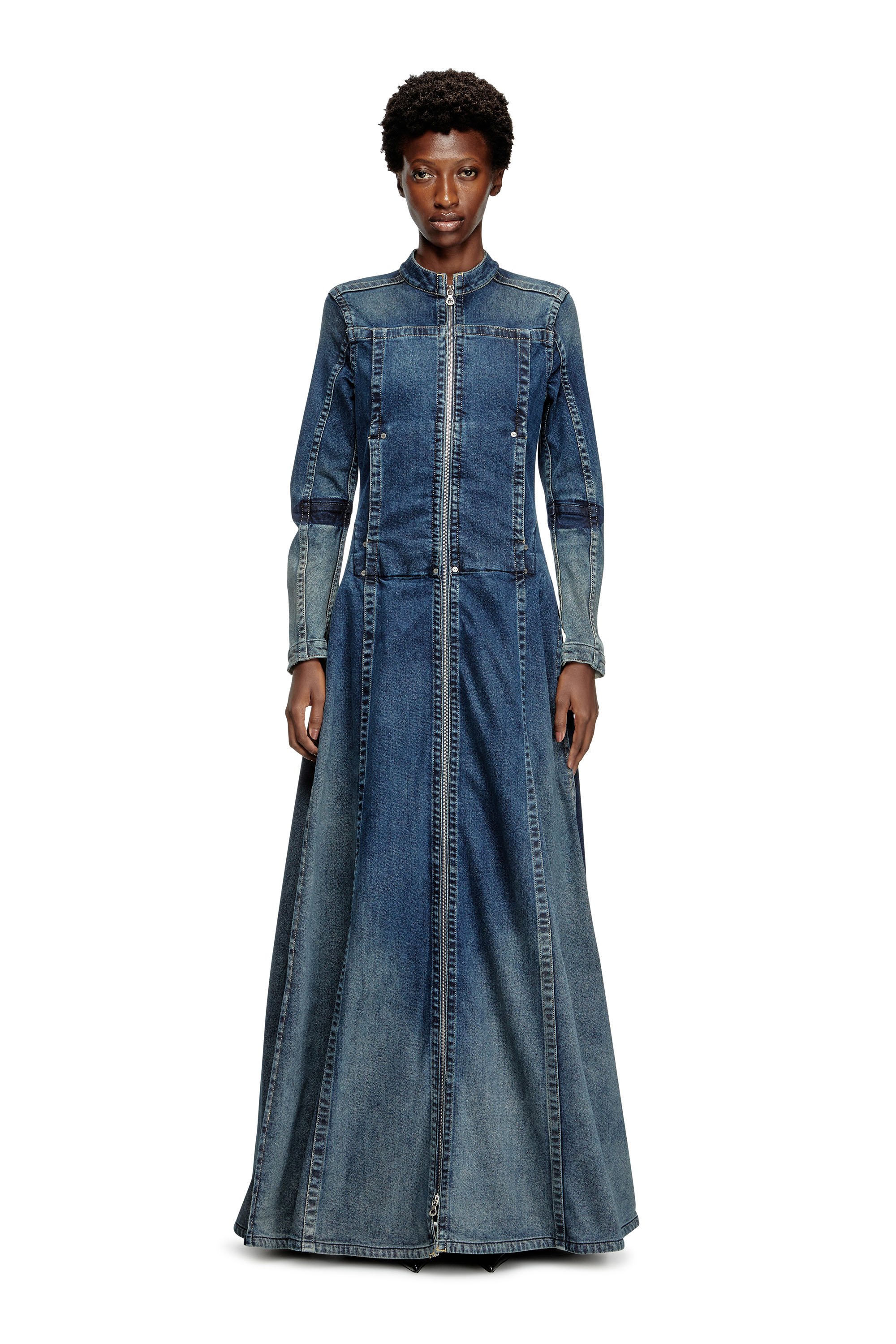 Diesel - DE-RO1-RE-FSG, Robe maxi en denim Rehab Femme in Bleu - 3