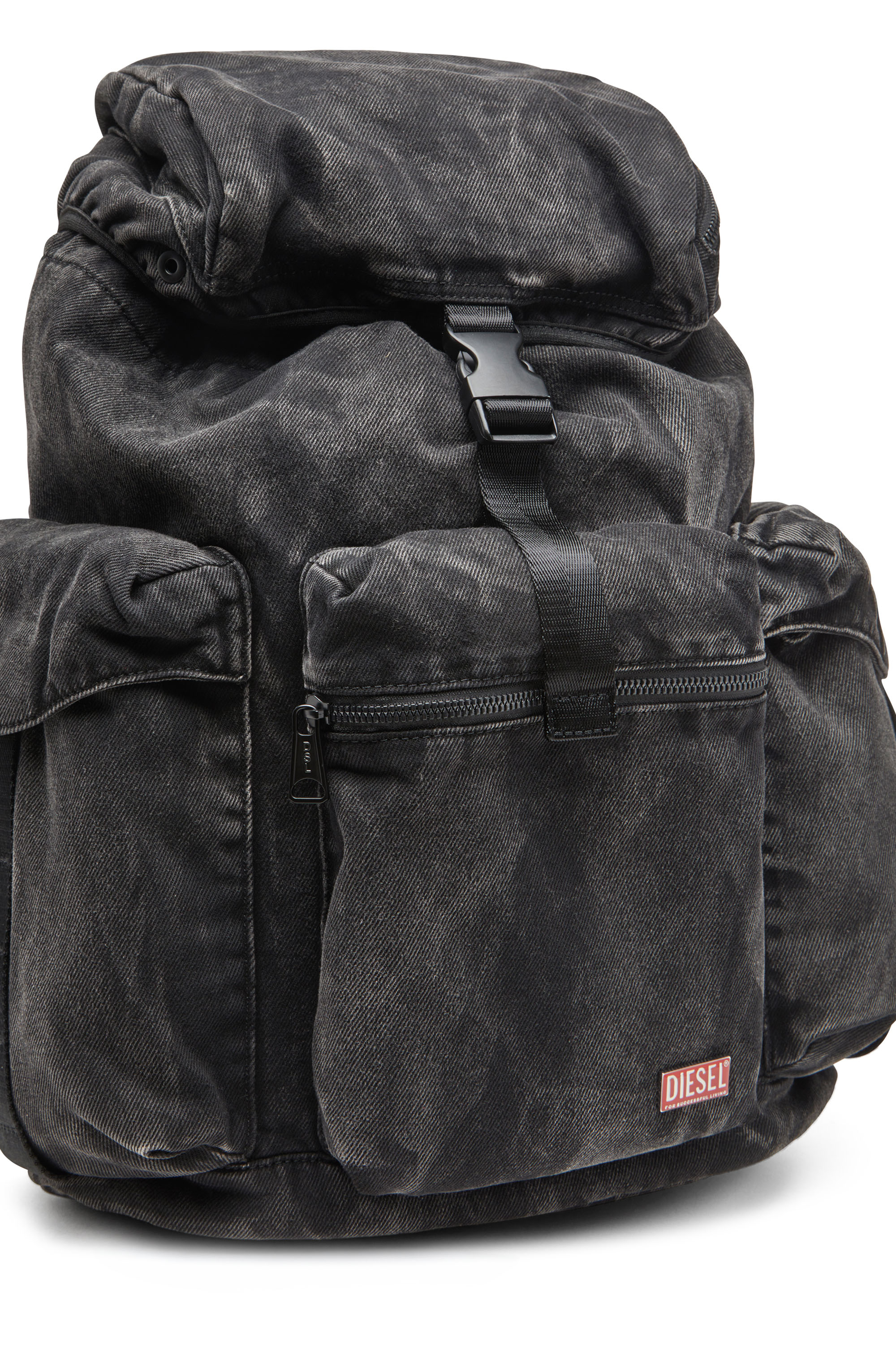 Diesel - UTLT BACKPACK, Utlt Backpack-Zaino utility in denim cloudy Uomo in Nero - 6