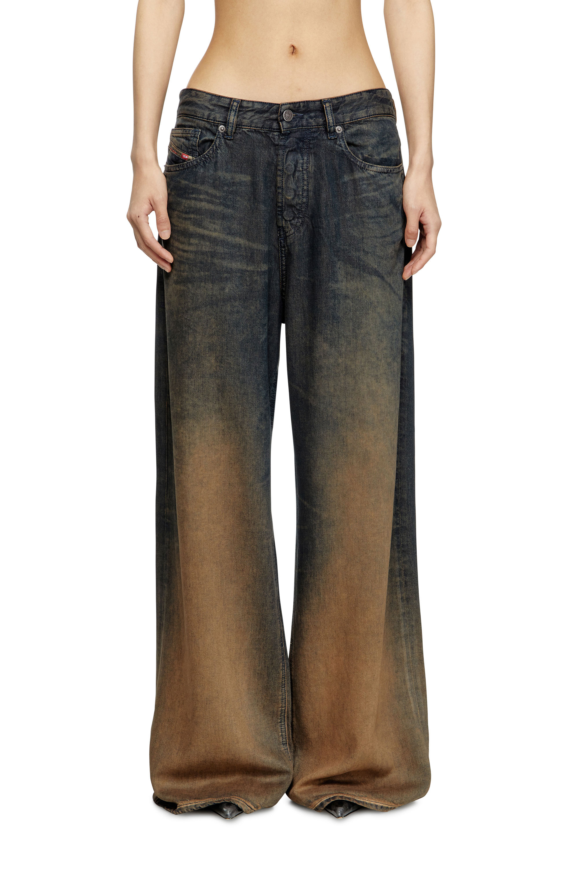 Relaxed Jeans 1996 D-Sire 068TF, Bleu/Marron Diesel - Relaxed Jeans 1996 D-Sire 068TF Femme, Bleu/Marron - Image 3