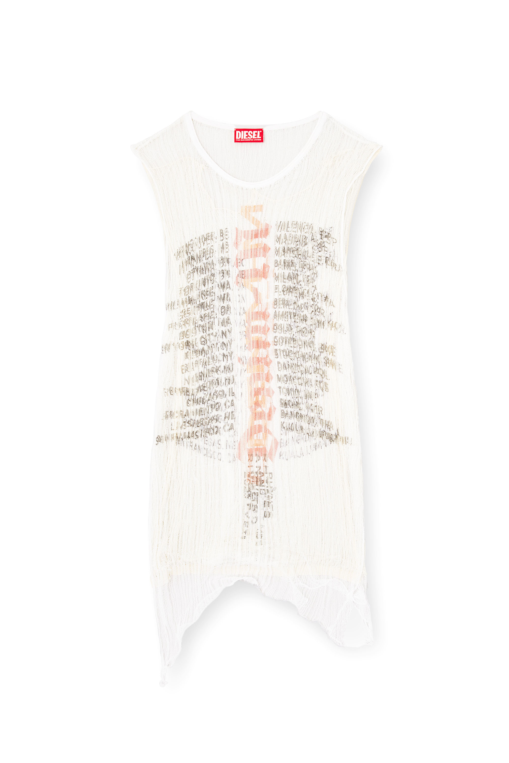 Diesel - K-ABANTE-B, Tank top distressed in maglia Uomo in Bianco - 3