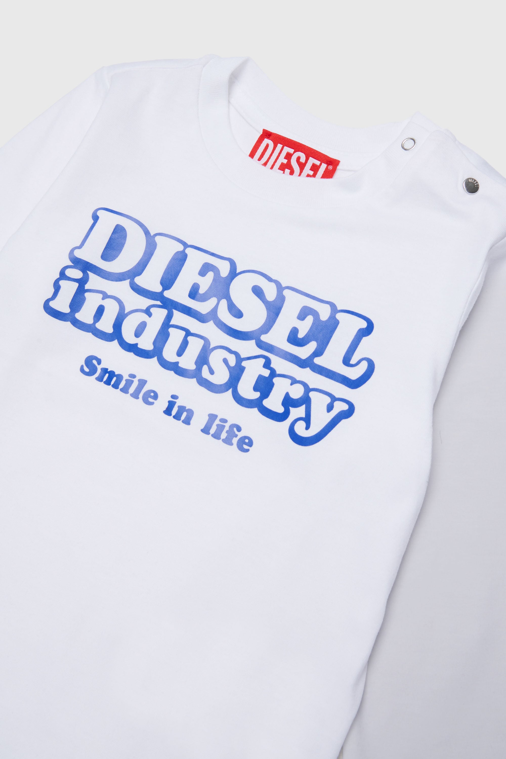 Diesel - TLODIMB, T-shirt &agrave; manches longues avec imprim&eacute; Diesel Industry Homme in Blanc - 3
