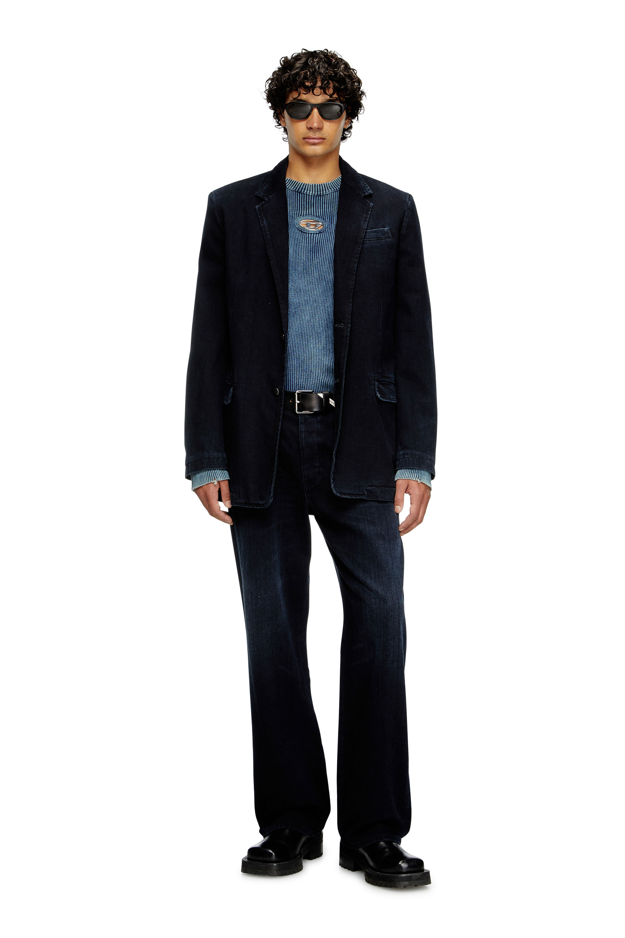 Diesel - K-DARIN-D, Herren Vielgetragener Pullover mit Cutout-Logo in Blau - 1