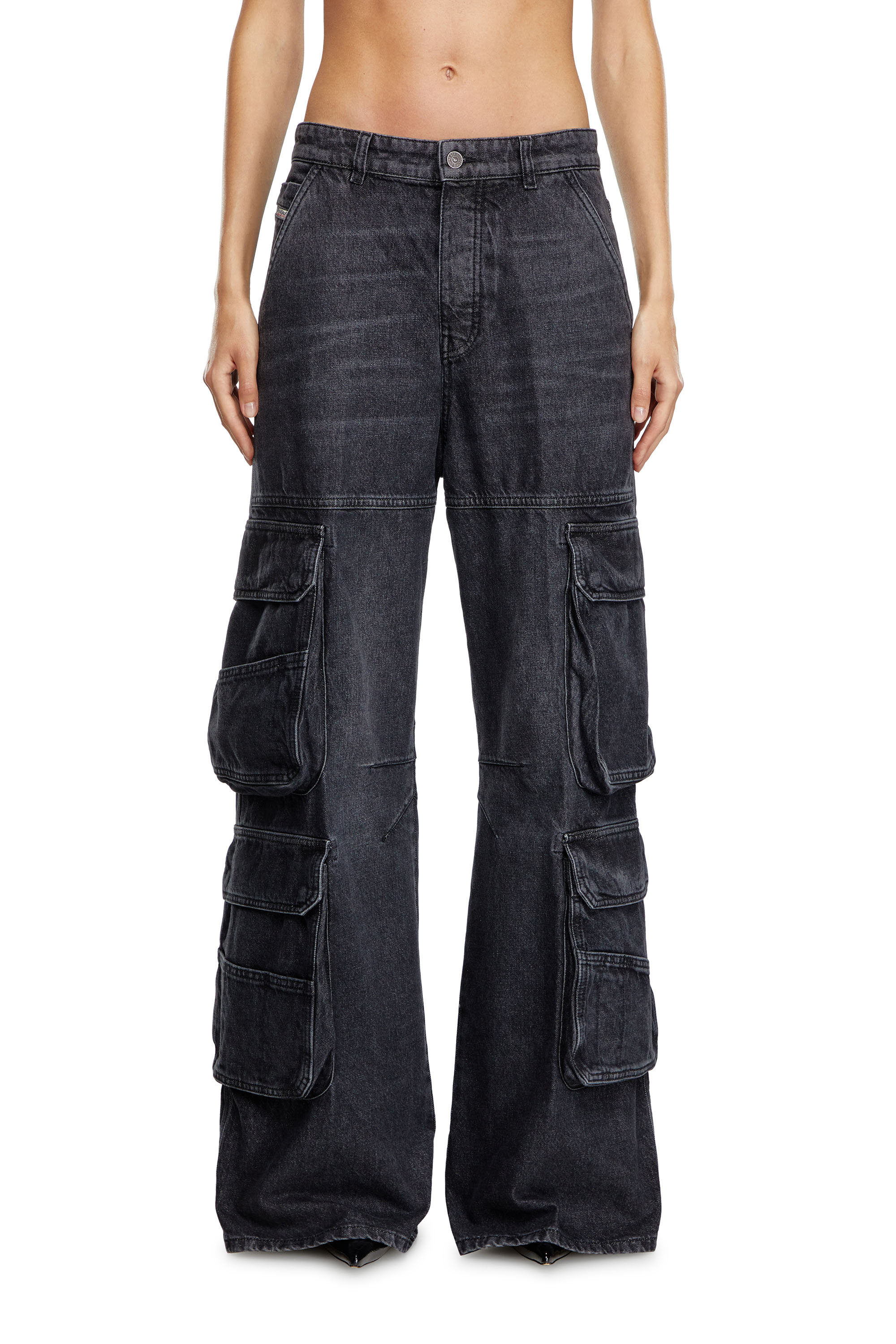 Diesel - Woman Straight Jeans 1996 D-Sire 0HLAA, Black/Dark grey - Image 2