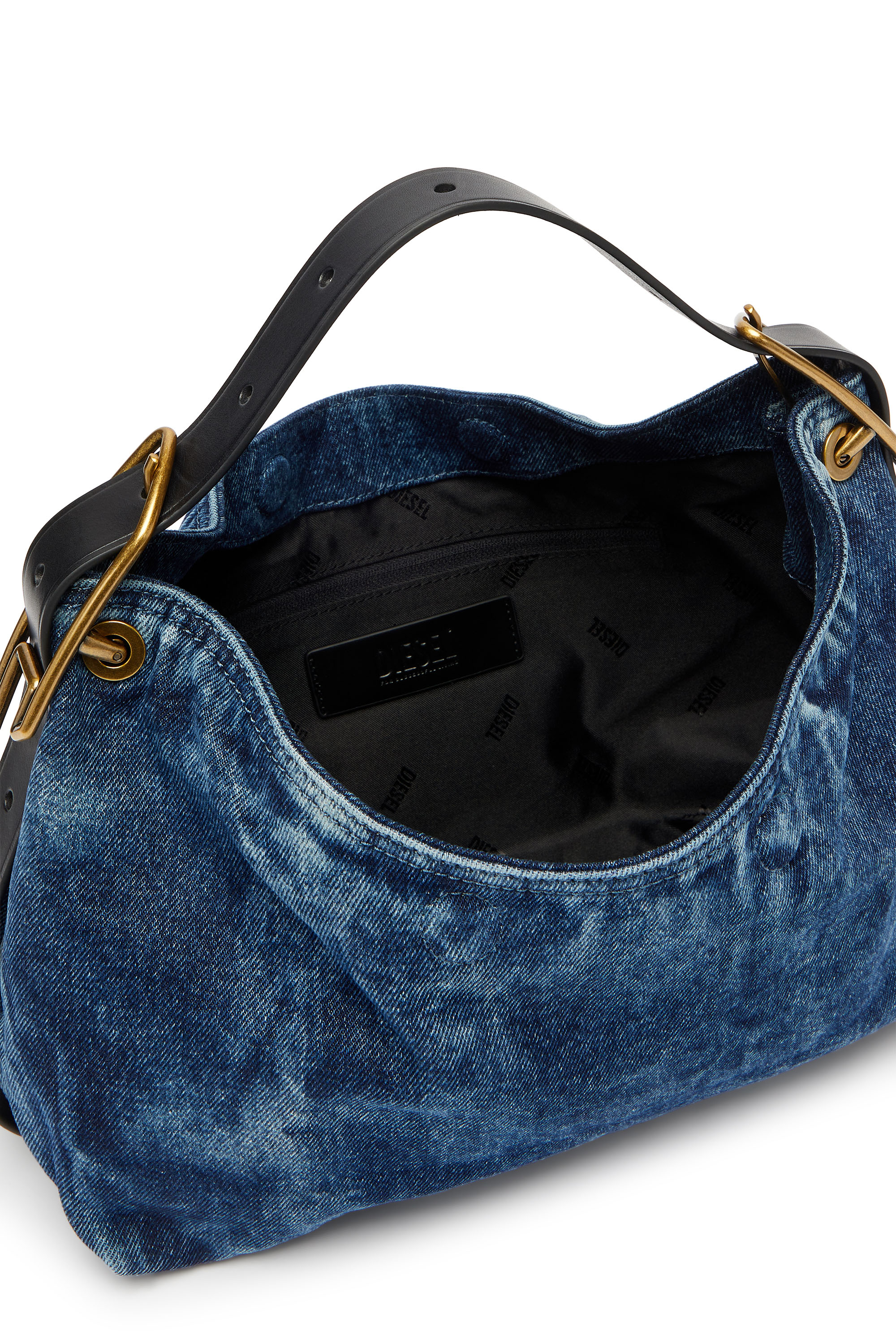Diesel - D-LINE SHOULDER, D-Line-Borsa a spalla in denim Donna in Blu - 4