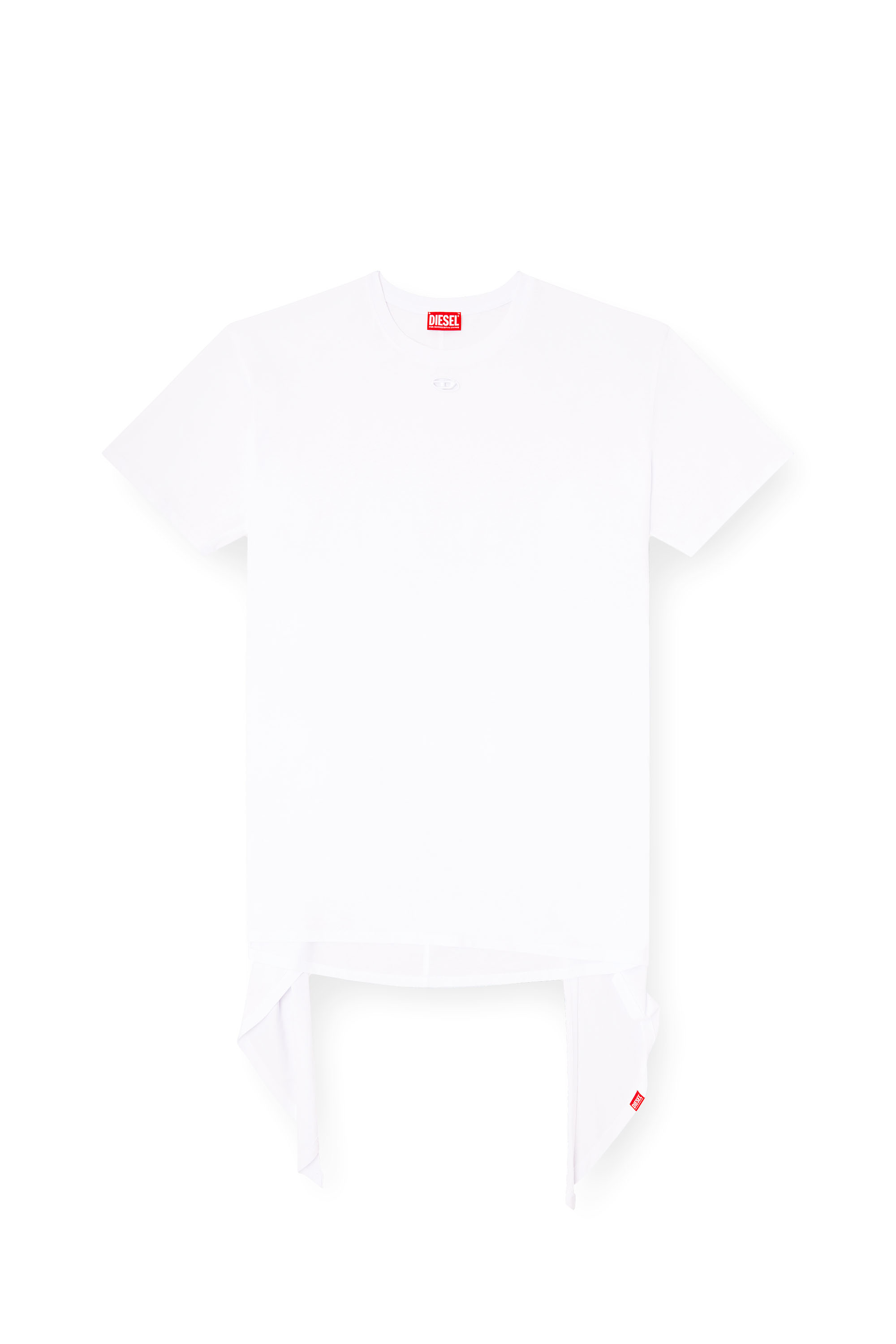 Diesel - D-EIVOR, Abito T-shirt con nodo frontale Donna in Bianco - 3