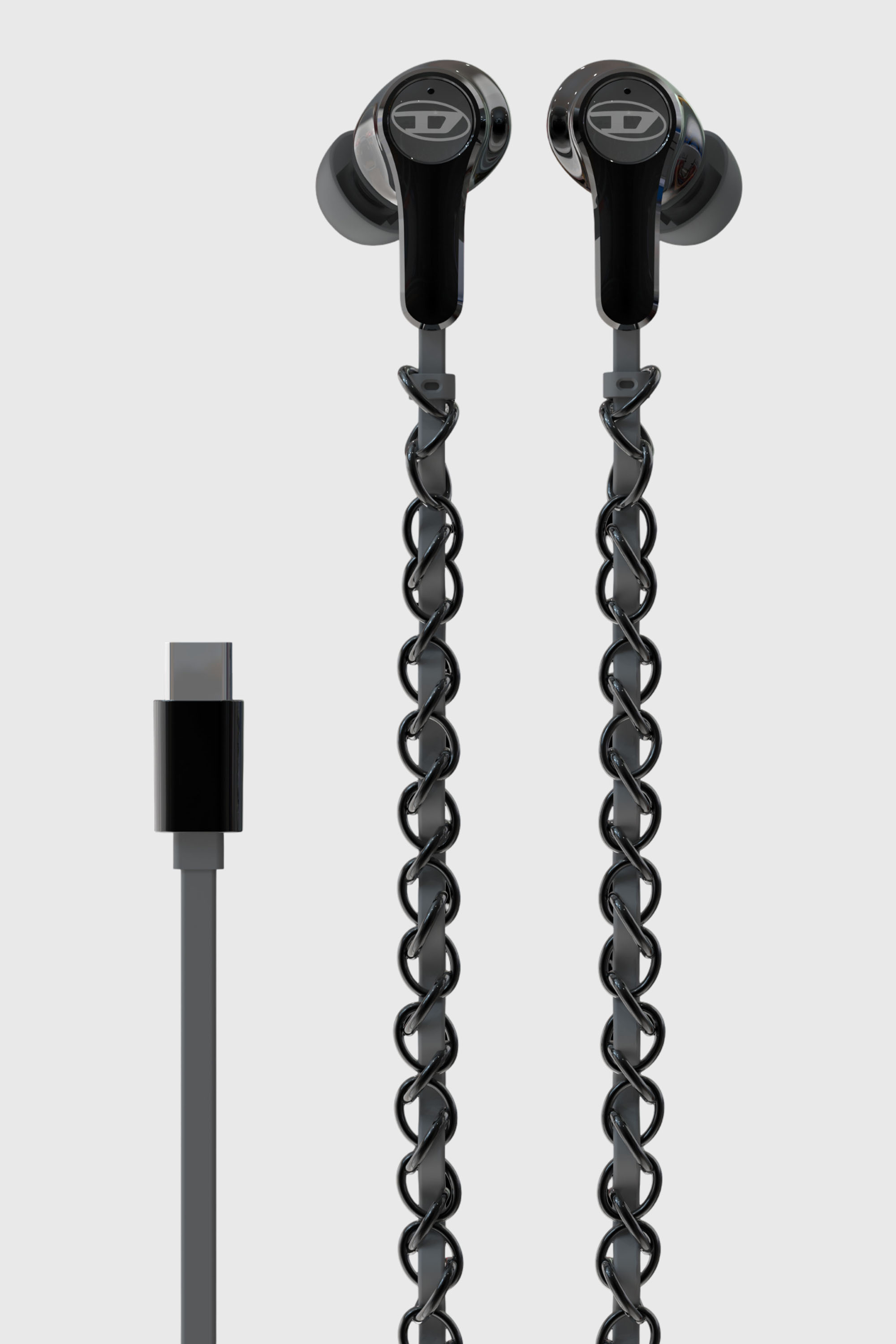 Diesel - 60686 WIRED EARBUDS WIRED EARBUDS, &Eacute;couteurs noirs filaires et charms Mixte in Noir - 2