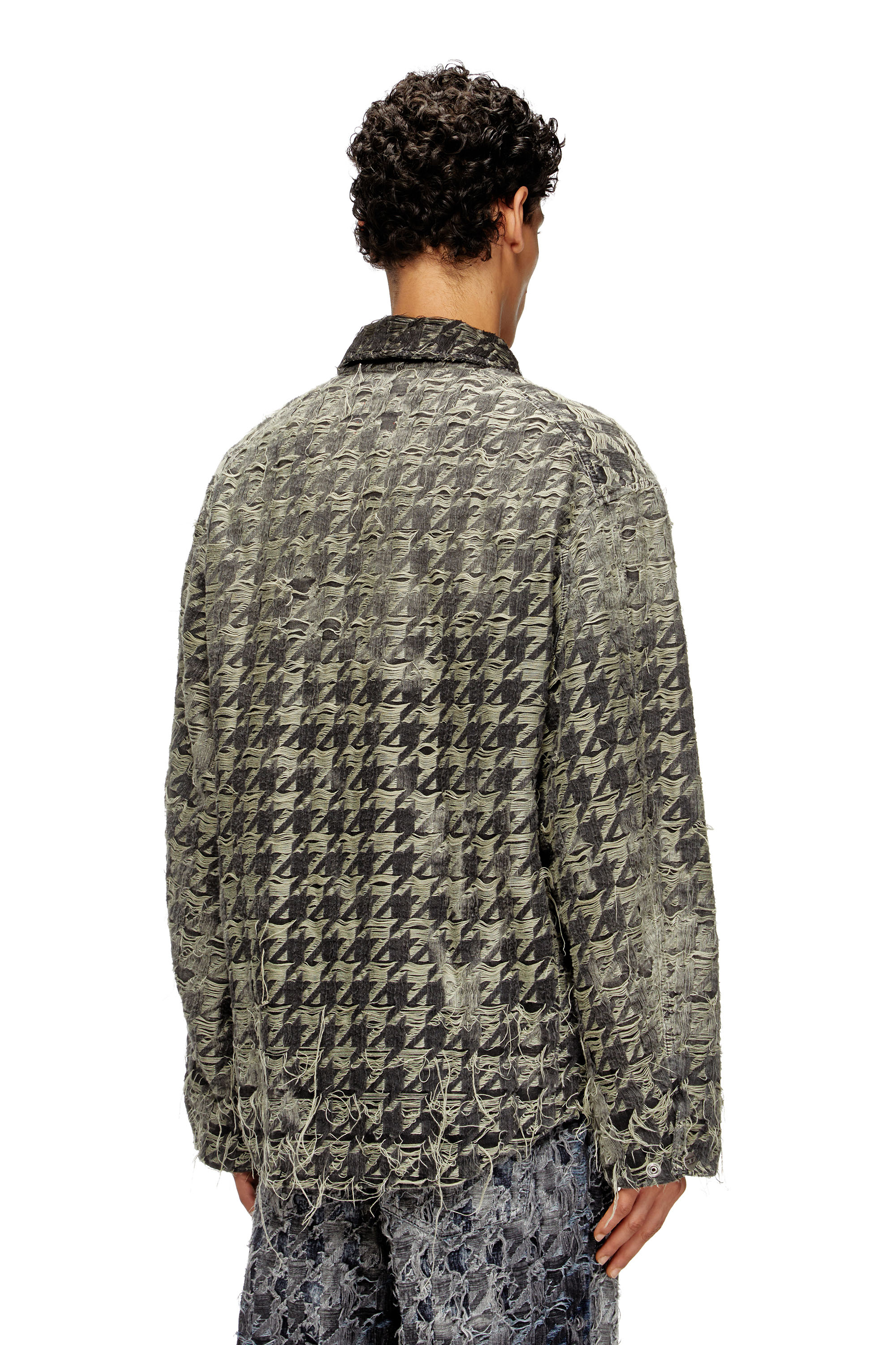 Diesel - D-ELMO-FSH, Giacca in denim con trama pied-de-poule Uomo in Multicolor - 4