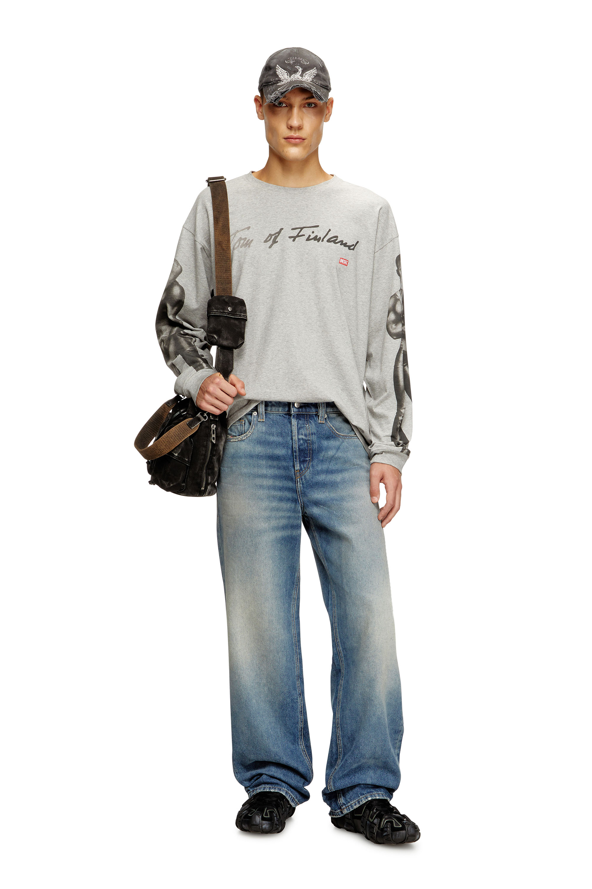 Diesel - PR-T-BOXT-LS-TOM25, Unisex's Long-sleeve T-shirt with graphic print in Grey - 2