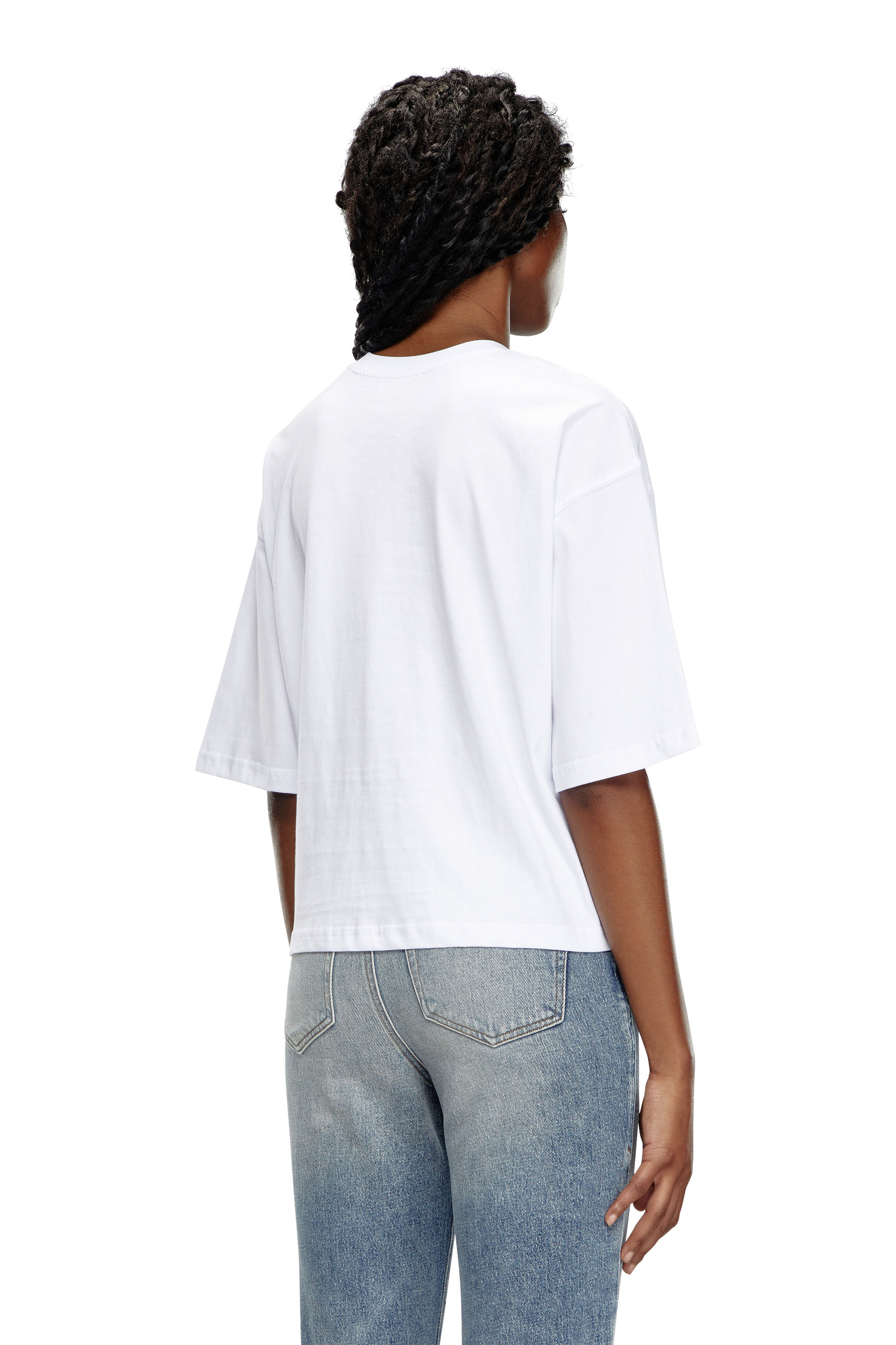 Diesel - T-ROWY-OD, Femme T-shirt boxy avec D brodé in Blanc - Image 3