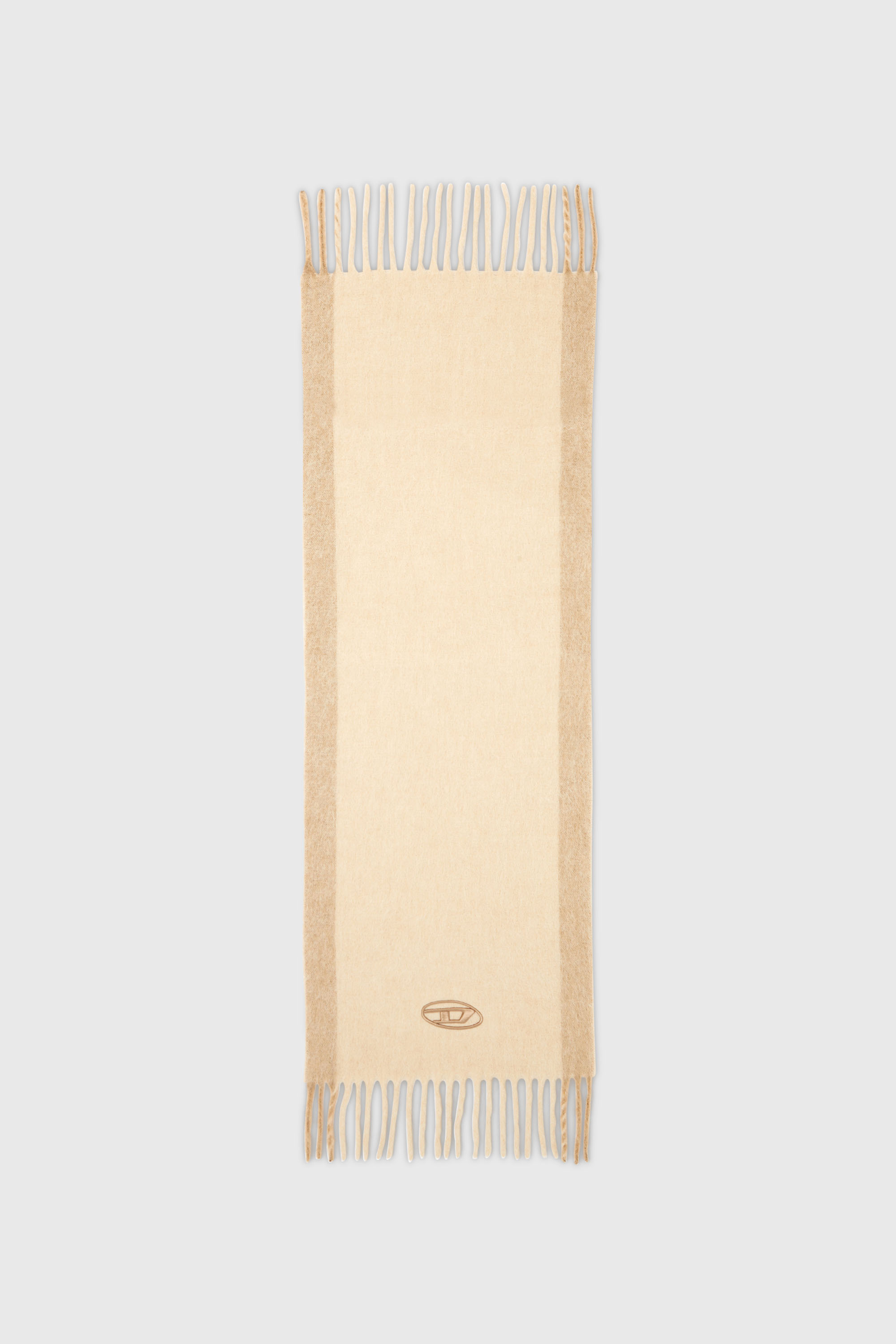 Diesel - S-OLID, Sciarpa in misto lana con righe a contrasto Uomo in Beige - 2