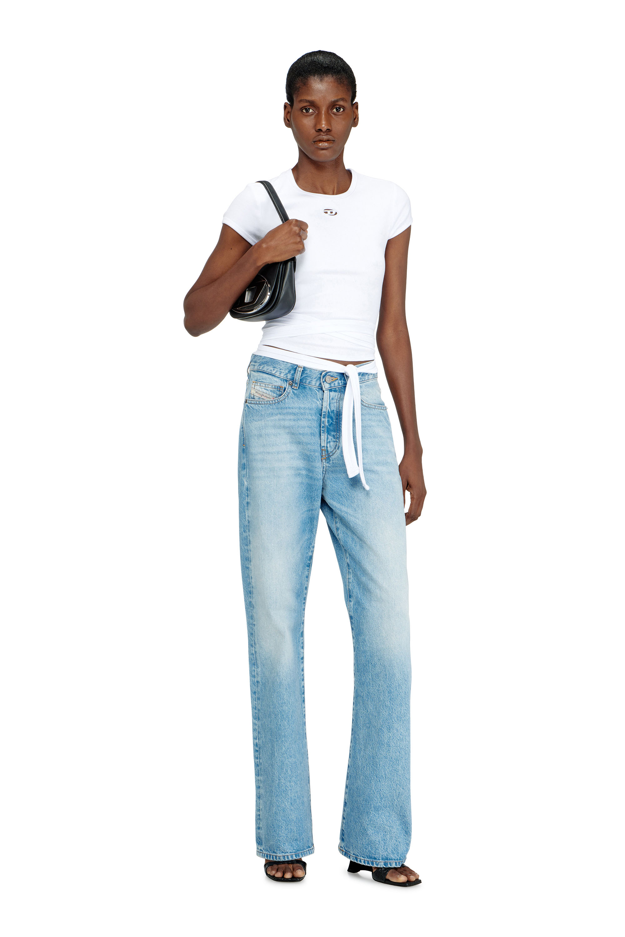 Diesel - 1DR, 1DR-Sac iconique &agrave; bandouli&egrave;re en cuir nappa Femme in Noir - 2