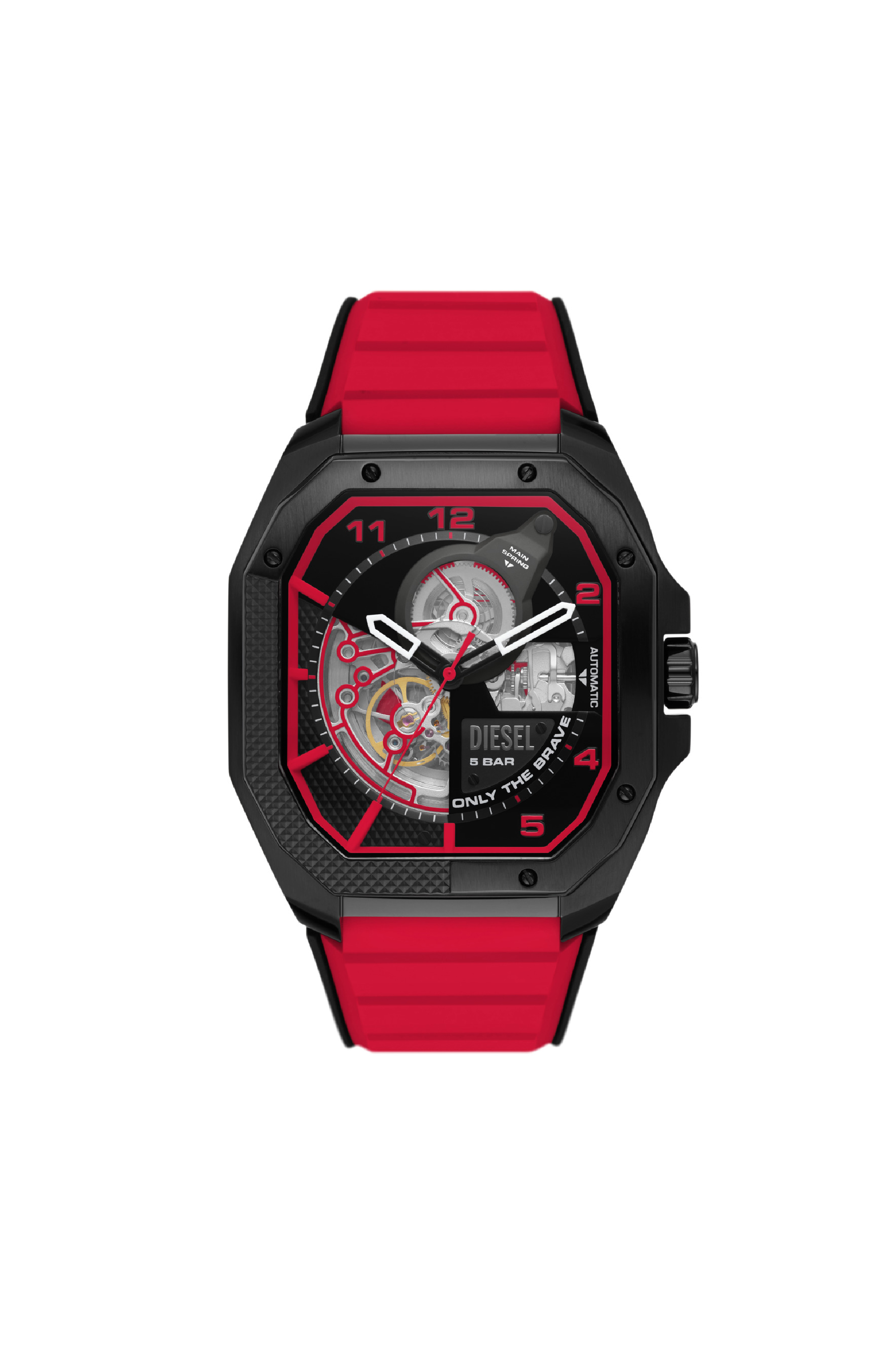 Diesel - DZ7469, Montre Flayed en silicone Homme in Rouge - 1