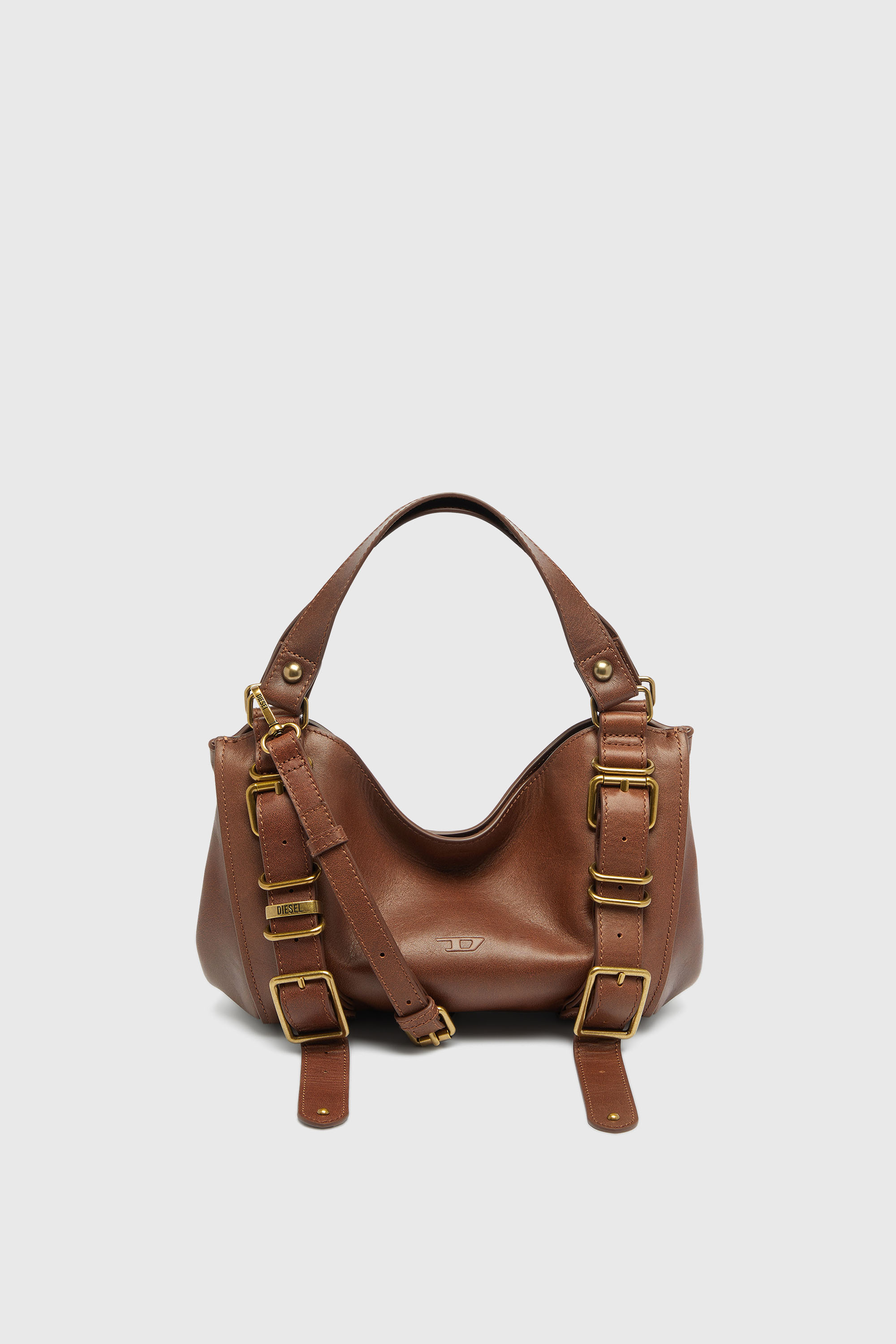 Diesel - D-ONE TOPHANDLE S, D-One-Sac small &agrave; poign&eacute;e sup&eacute;rieure en cuir trait&eacute; Femme in Marron - 2