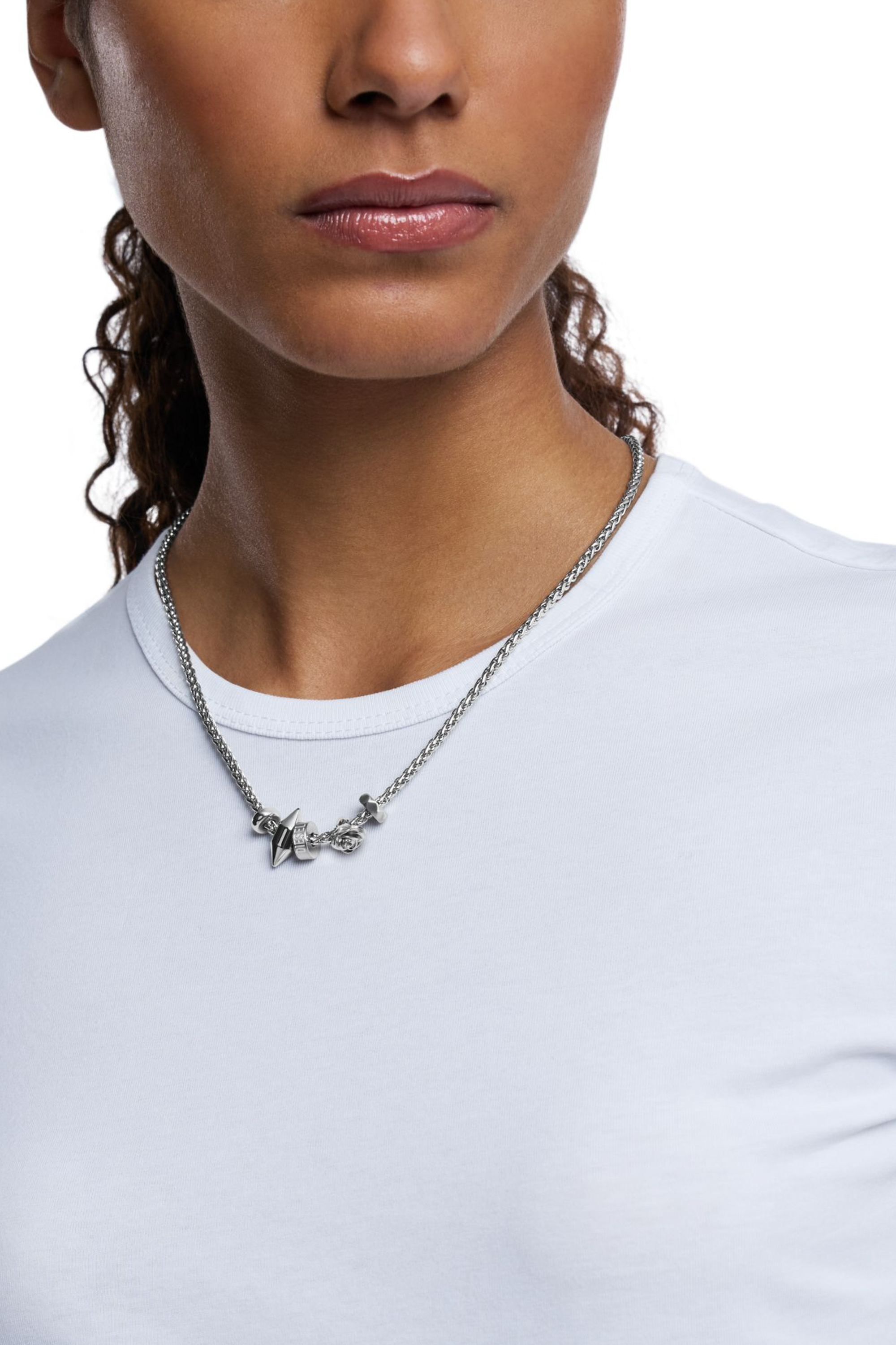 Diesel - DX1623040 JEWELLERY, Collana con ciondolo in acciaio Unisex in Argento - 3