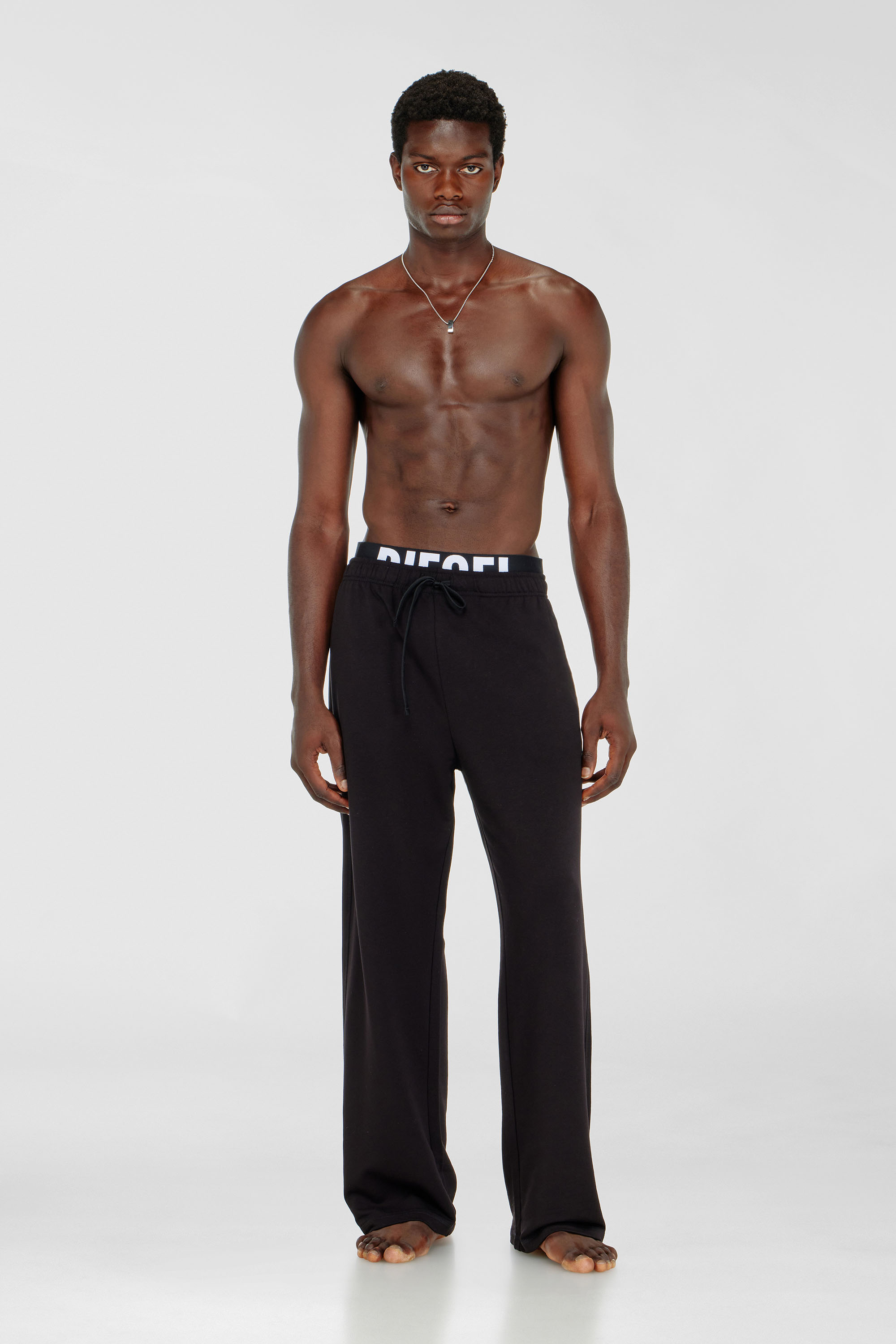 Diesel - BRADLEY-D-POP, Man's Cotton sweatpants with Diesel logo waistband in Black - 2