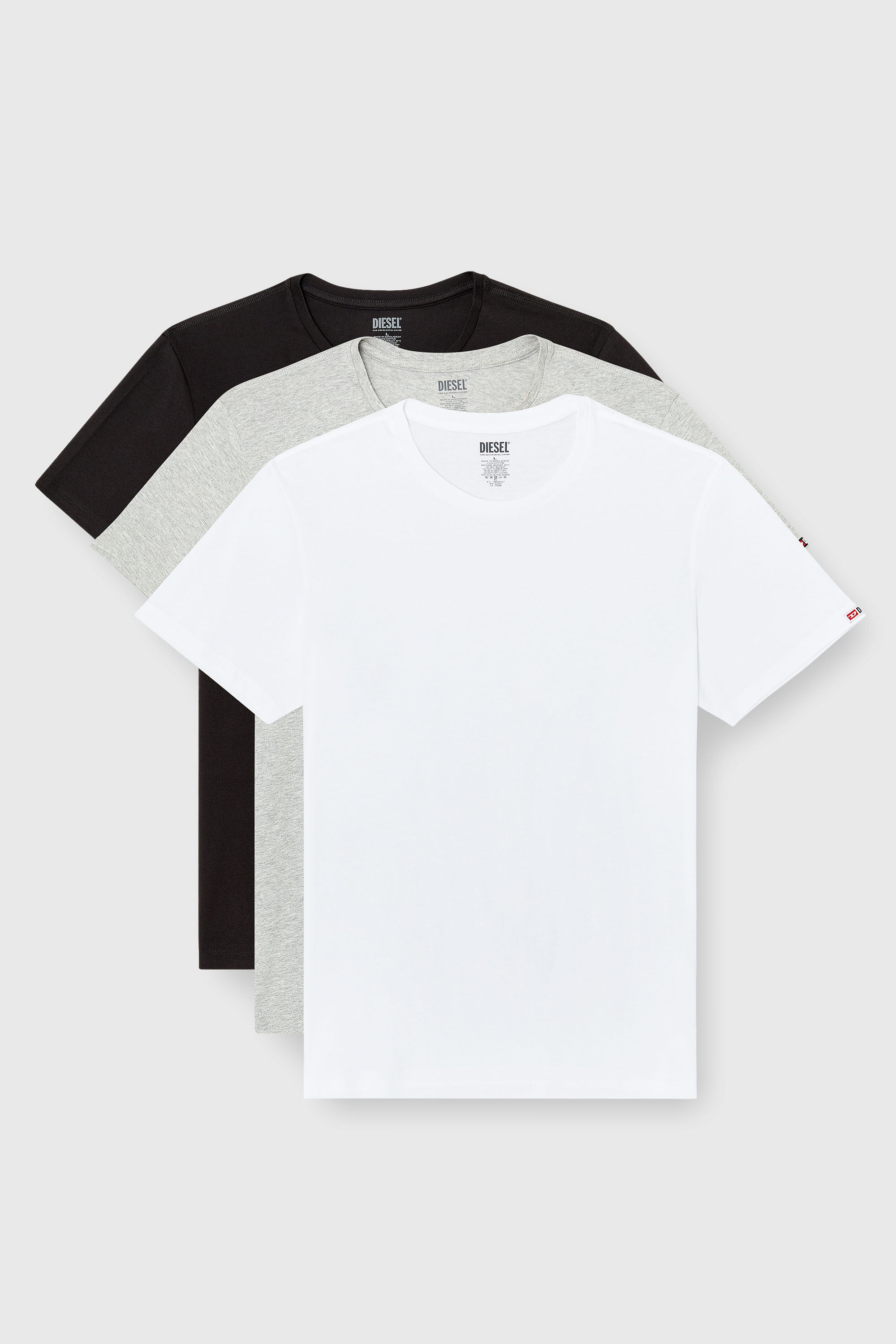 Diesel - RANDAL-D-CORE-3PACK, Man's Set of 3 cotton T-shirts in White/Grey - 1