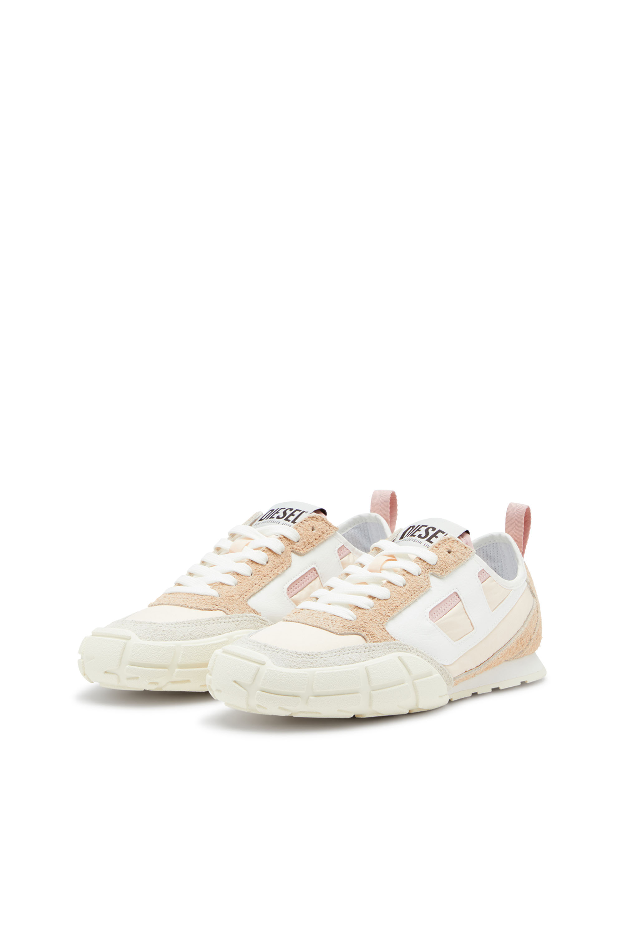 Diesel - S-PAGODHA LOW W, S-Pagodha-Sneaker in pelle, suede e ripstop Donna in Beige - 8