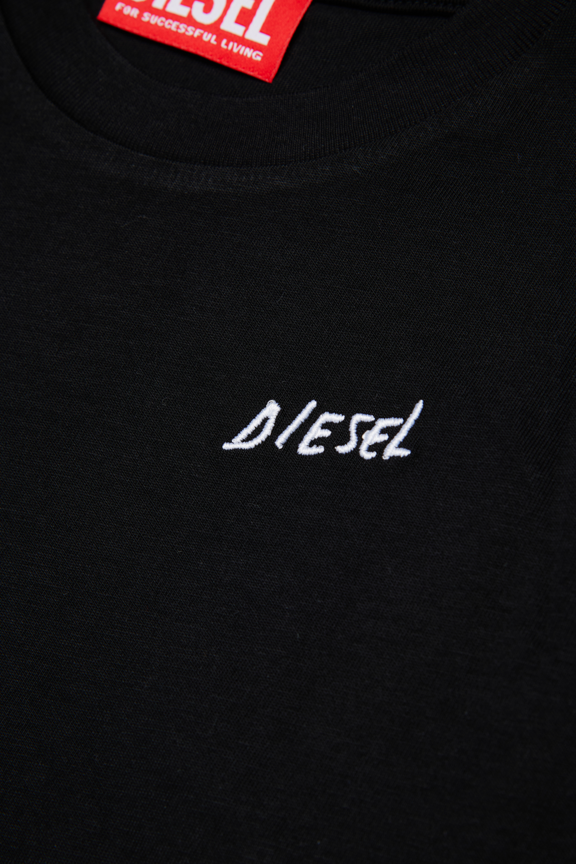 Diesel - TDIEGOSB22LS, T-shirt en coton avec logo brodé Homme in Noir - 4