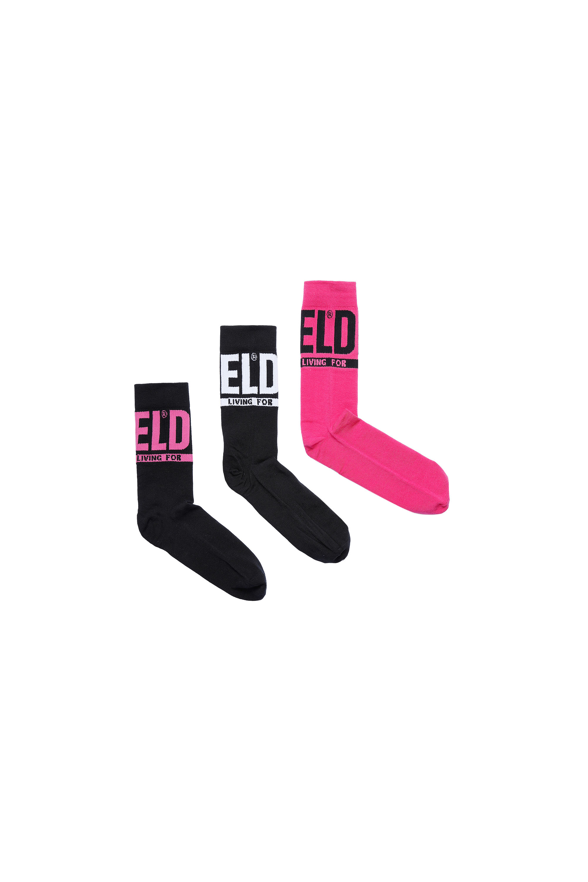SKM-RAY-THREEPACK, Black/Pink - Socks
