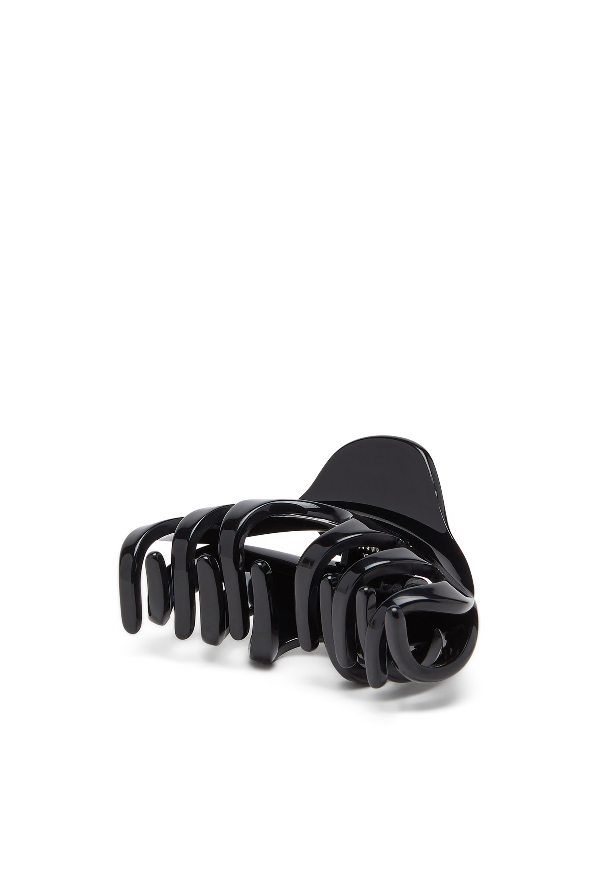 Diesel - TALON CLIP, Barrette en résine avec logo Oval D Femme in Noir - 1