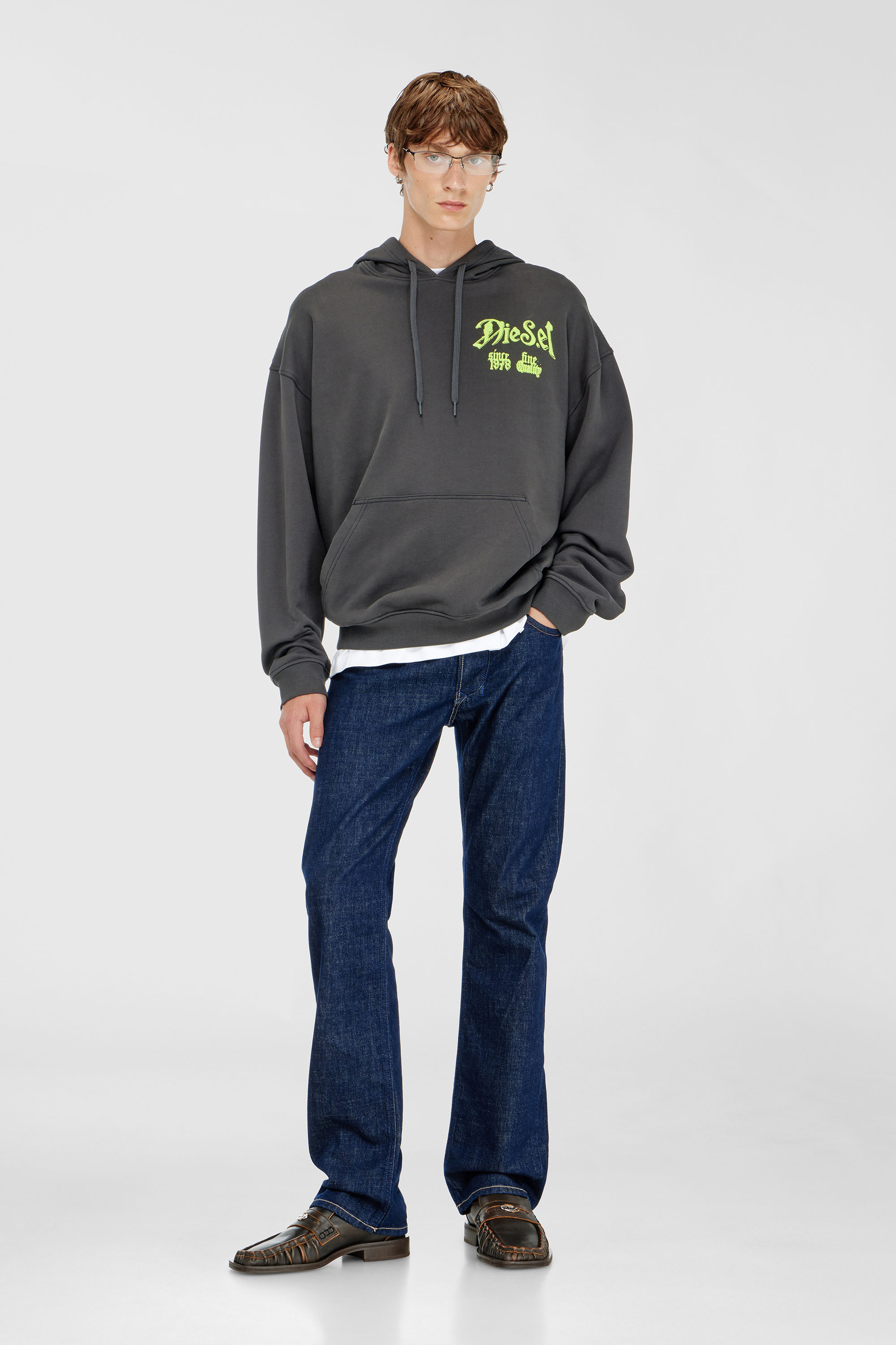 Baumwoll-Hoodie mit beflockten Grafiken