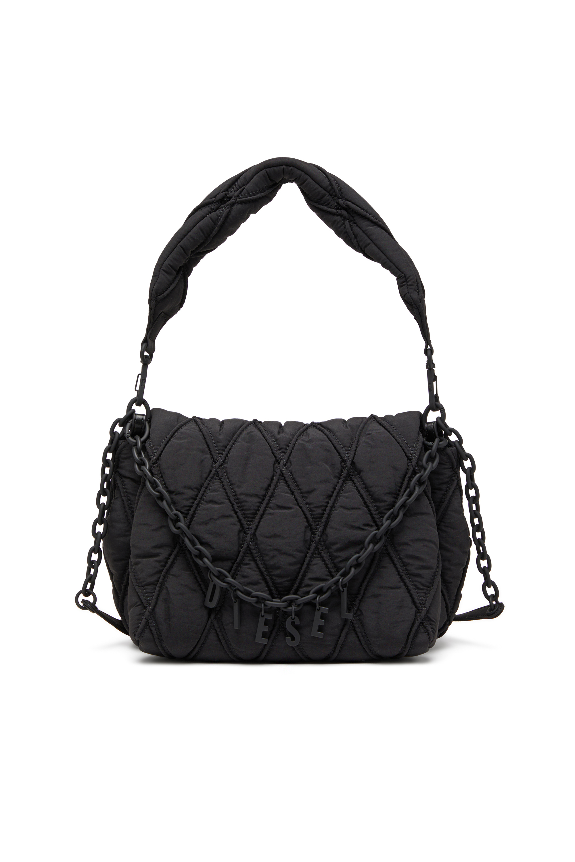 Diesel - CHARM-D SHOULDER M, Charm-D-M-Borsa a spalla in nylon trapuntato Donna in Nero - 1