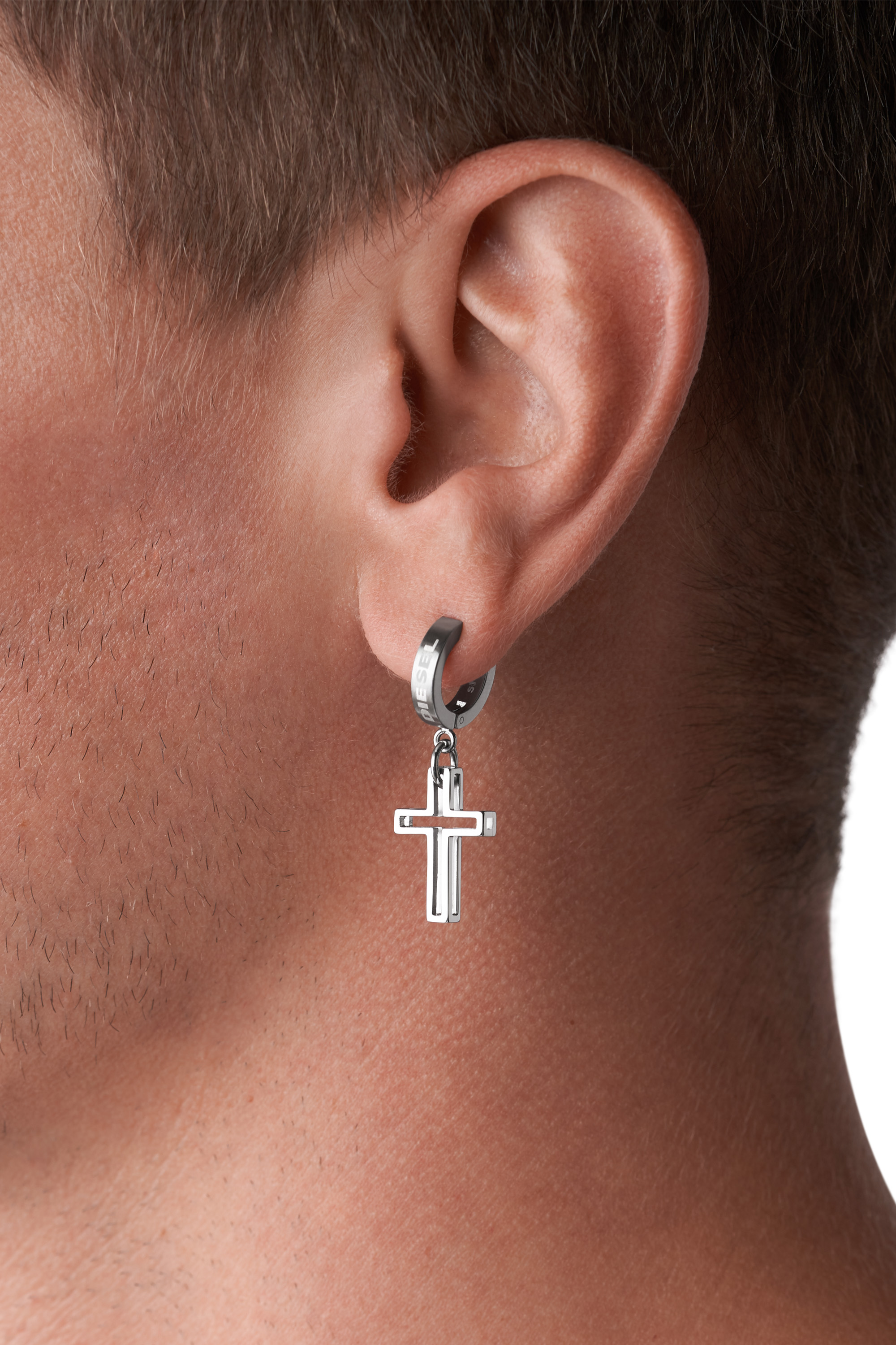 Diesel - DX1333, Unisex Edelstahlkreole in Silber - 3