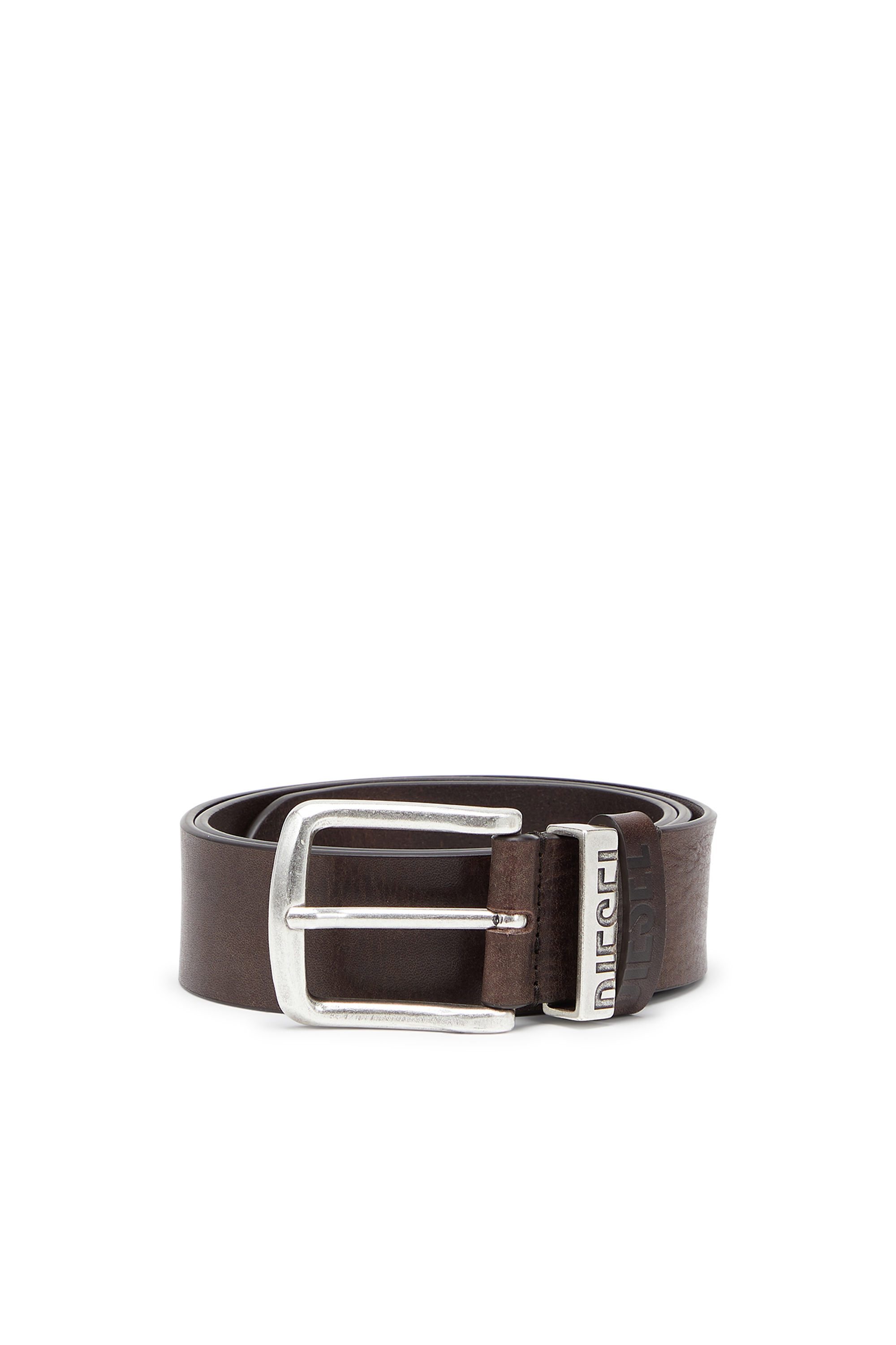 Diesel - B-VISIBLE, Ceinture 3.9 cm avec passants contrast&eacute;s Homme in Marron - 1