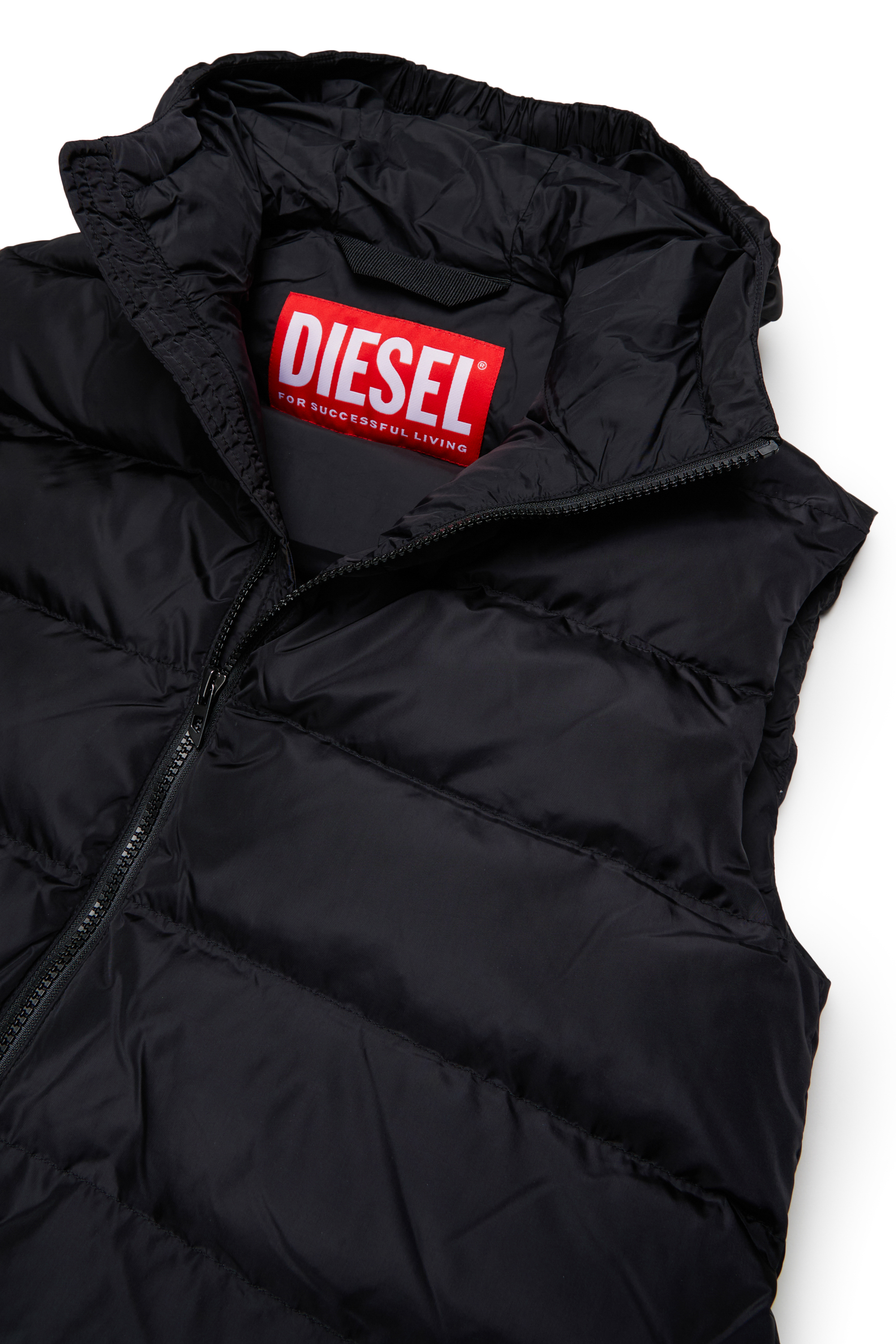 Diesel - JFENNY, Longline veste matelass&eacute;e &agrave; capuche Femme in Noir - 3