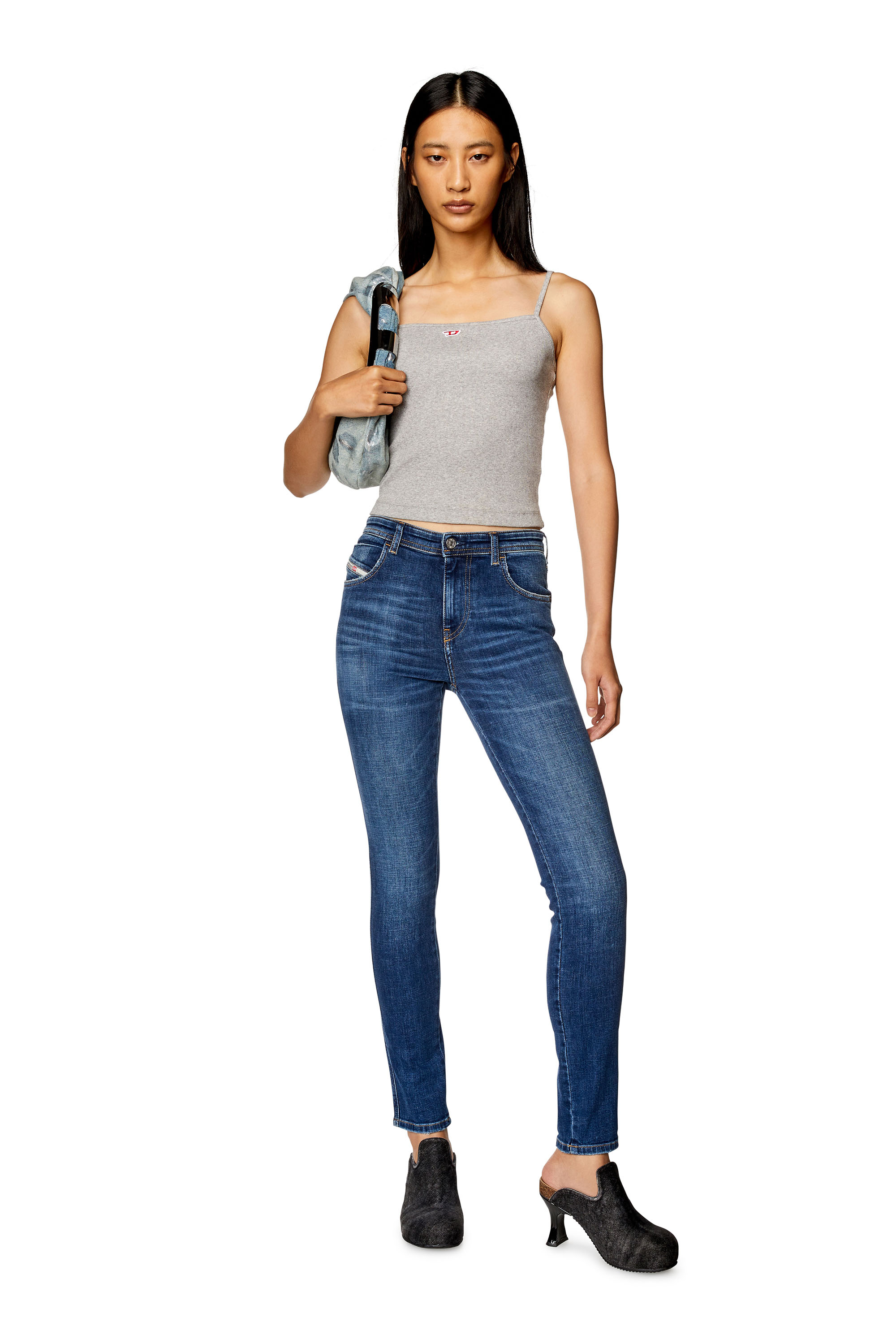 Diesel - Skinny Jeans 2015 Babhila 09H63, Bleu Foncé - Image 1