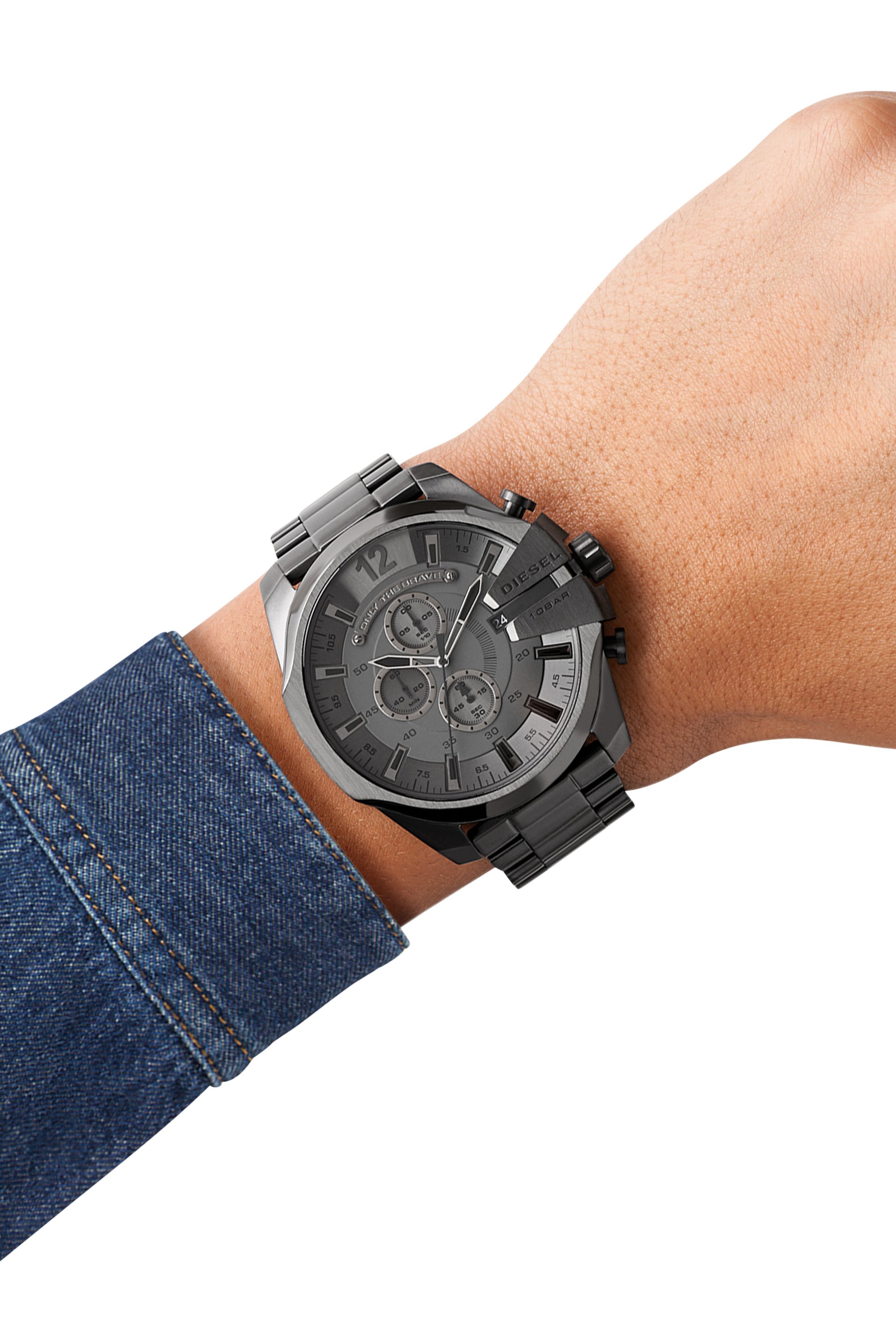 Diesel - DZ4282, Mega Chief montre avec placage noir Homme in Gris - 5