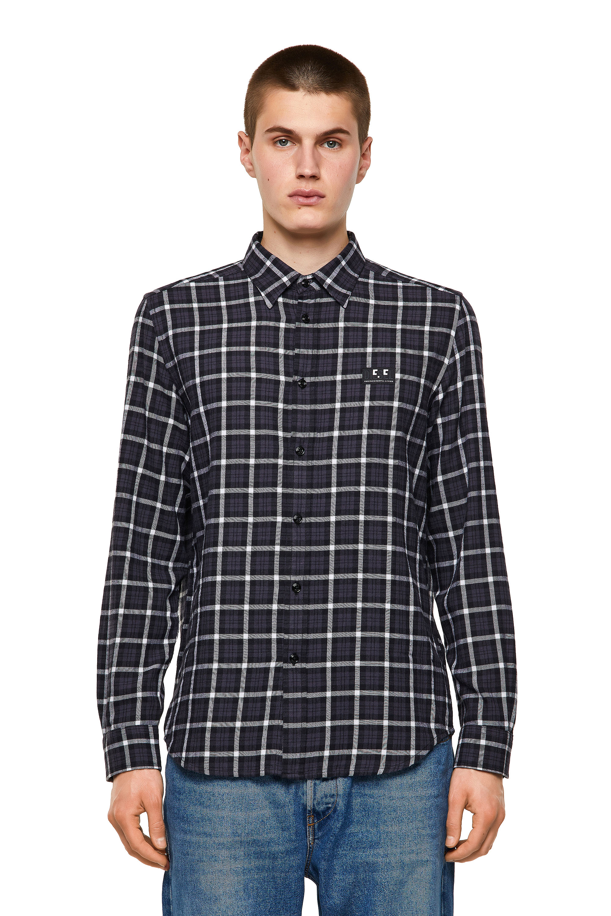S-MOI-CHK-A, Bianco/Nero - Camicie